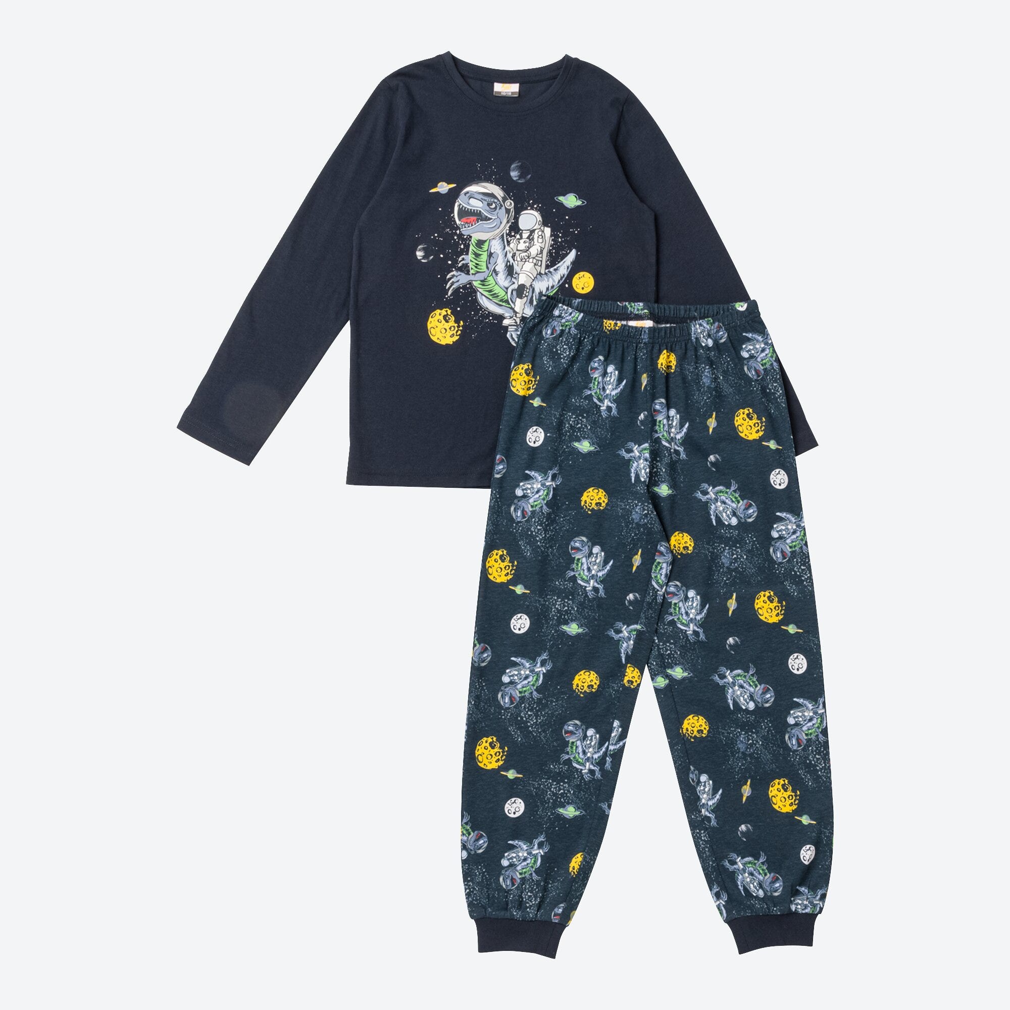 Kinder-Jungen-Schlafanzug mit Komfortbündchen, 2-teilig