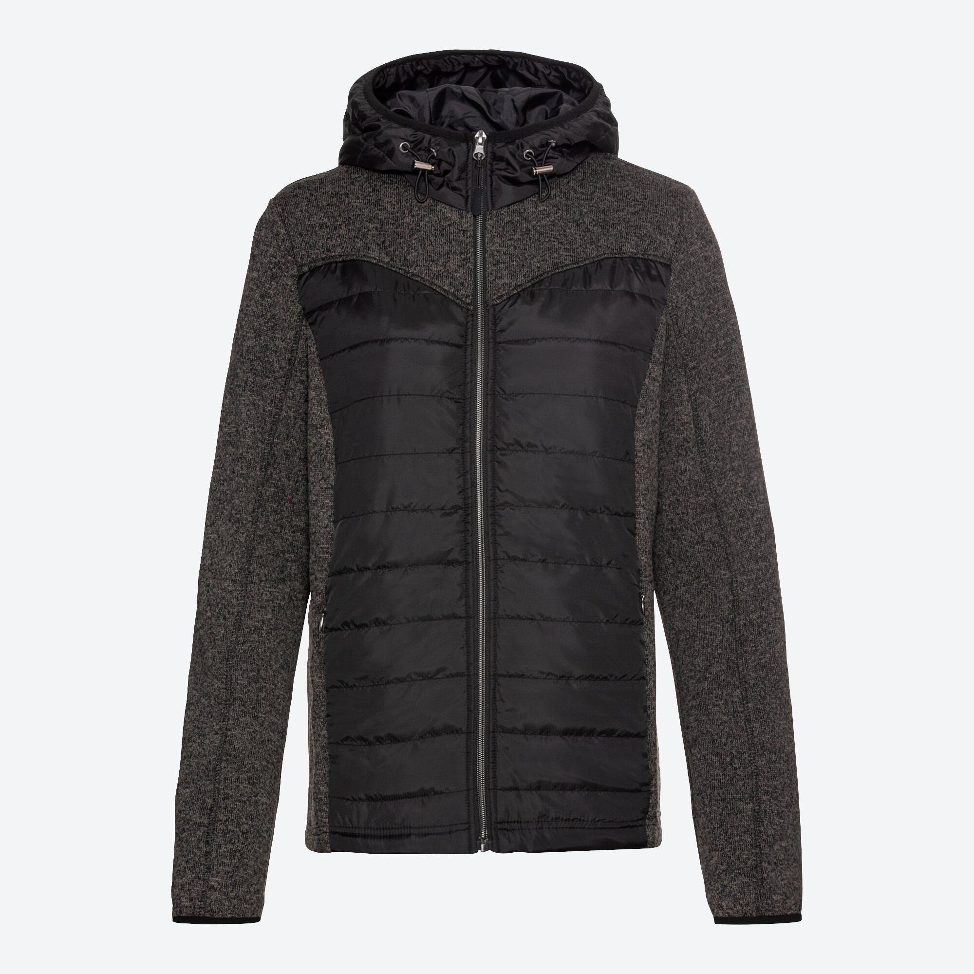 Damen-Strickfleece-Jacke mit Stepp-Einsätzen