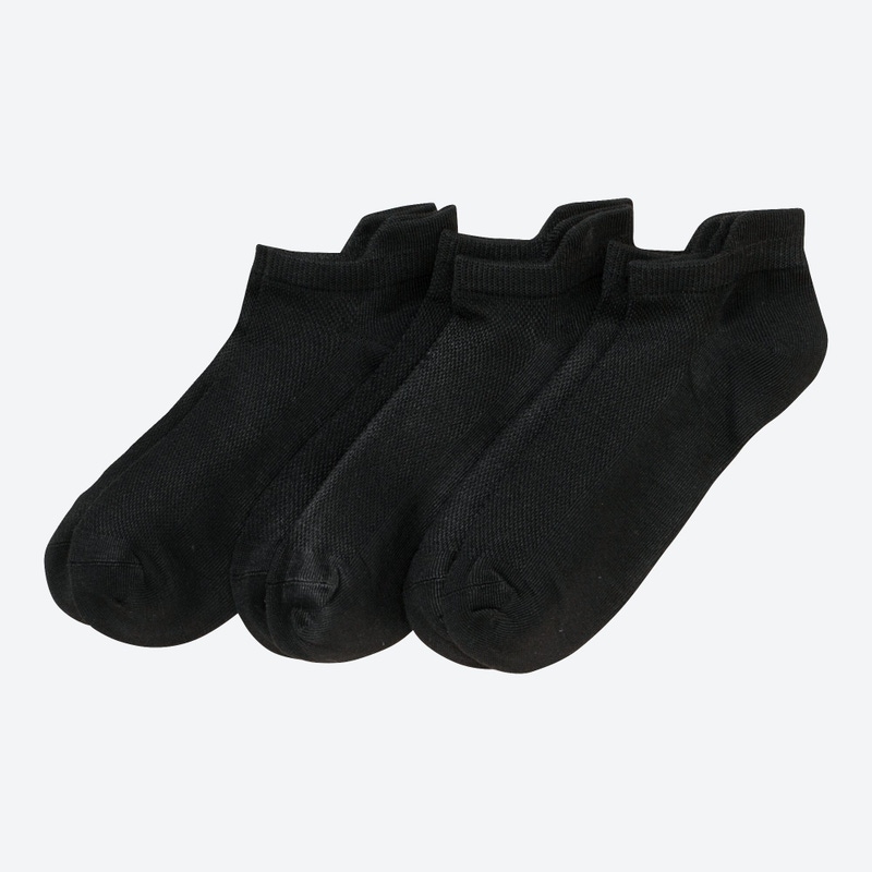 Damen-Sport-Sneaker-Socken mit Fersenschutz, 3er-Pack