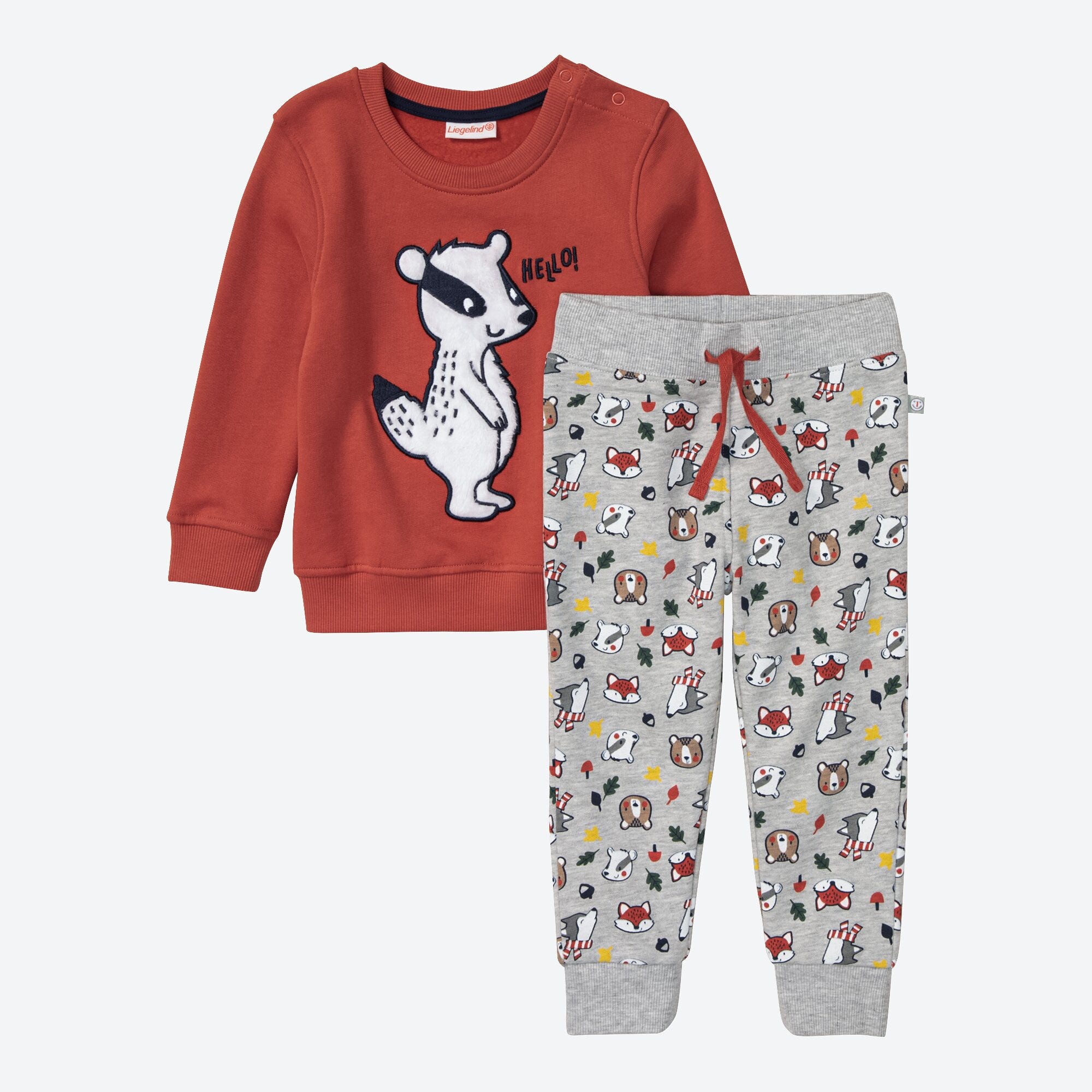 Baby-Jungen-Set mit Dachs Applikation