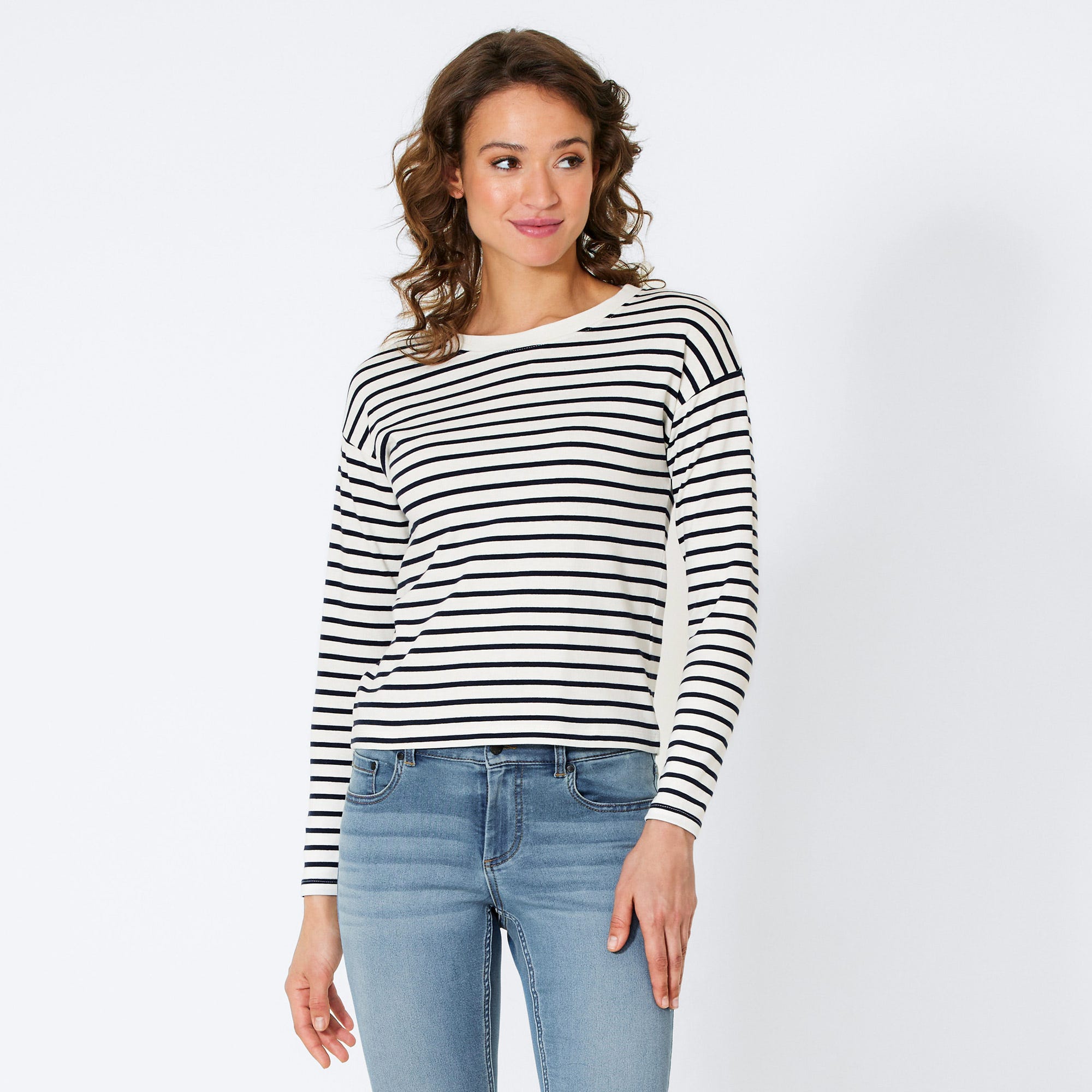 Damen-Sweatshirt mit Streifenmuster