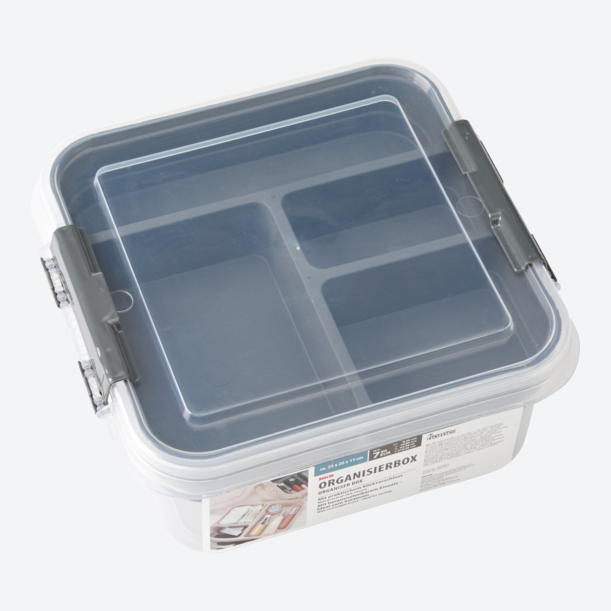 Organisierbox mit Einsatz, ca. 25x26x11cm