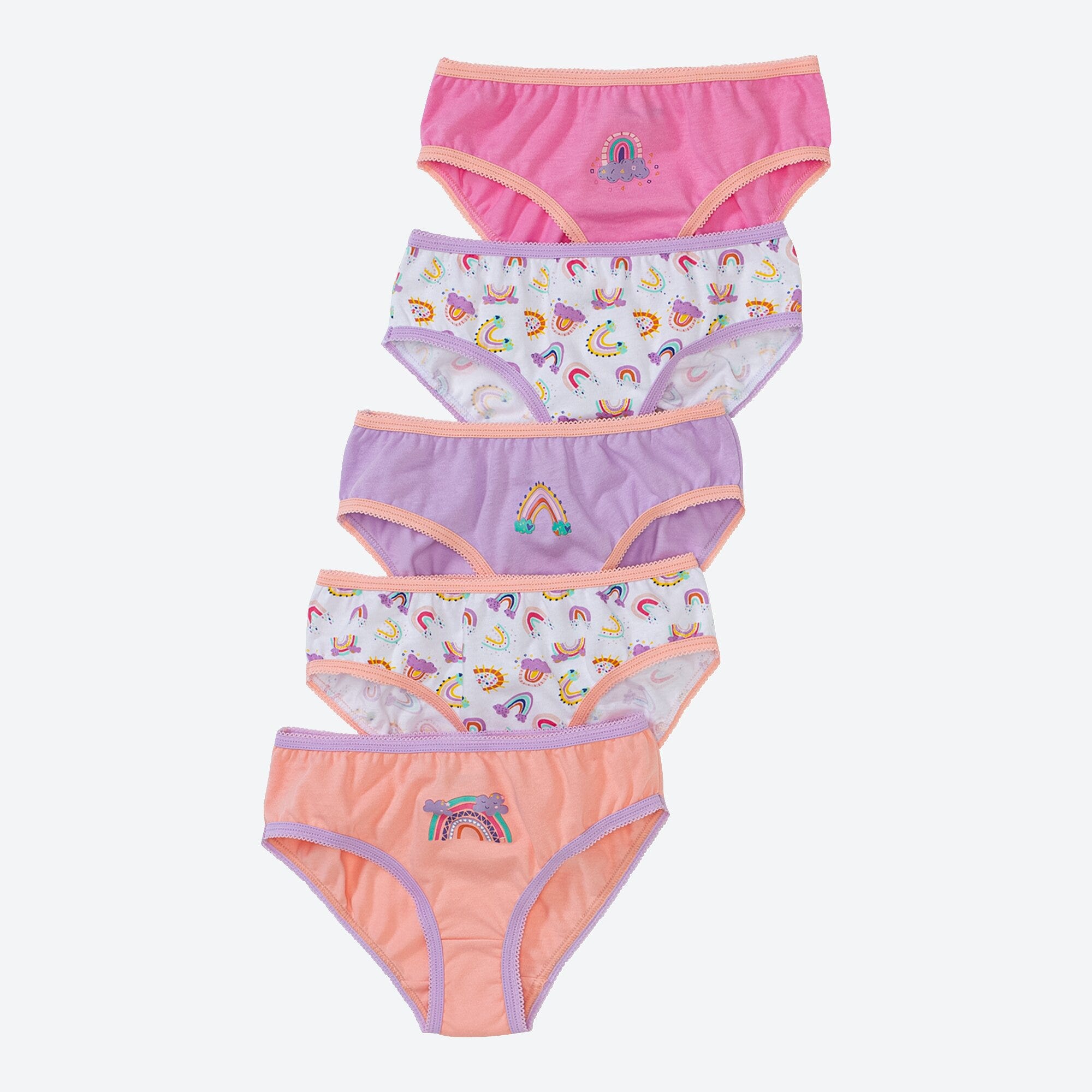 Mädchen-Slip mit Regenbogen-Aufdruck, 2er-Pack