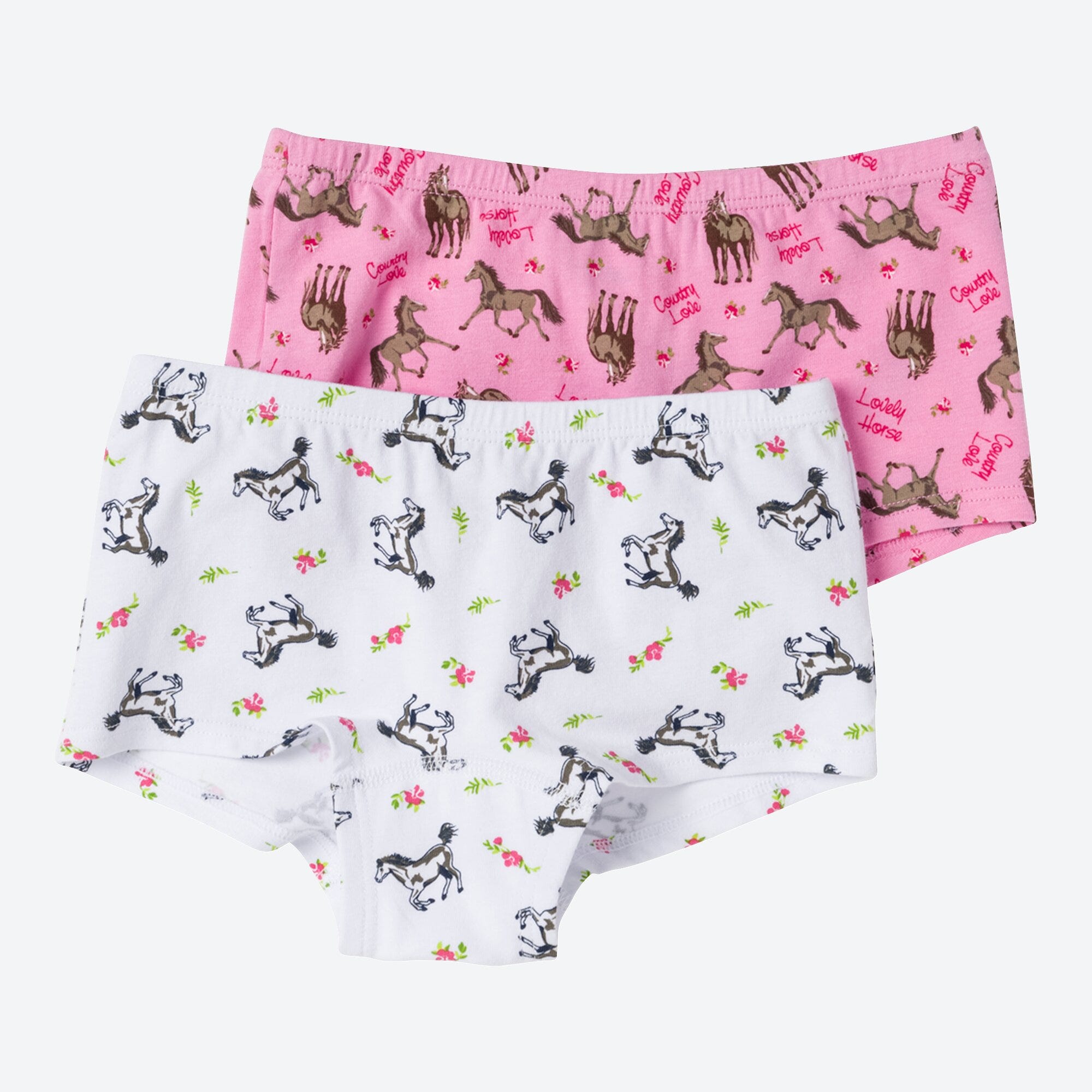 Mädchen-Panty mit Pferde-Muster, 2er-Pack