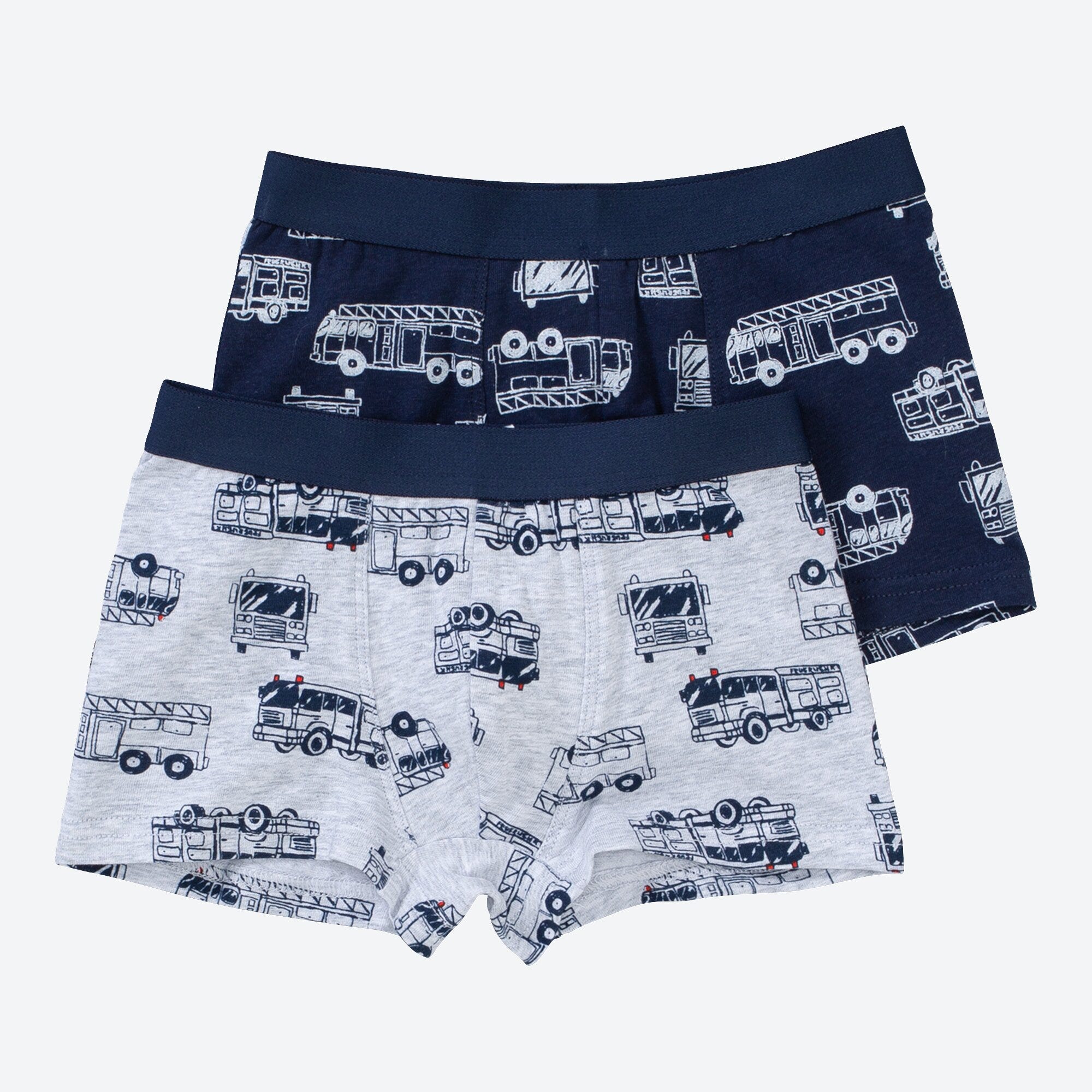 Jungen-Retroshorts mit Fahrzeug-Muster, 2er-Pack