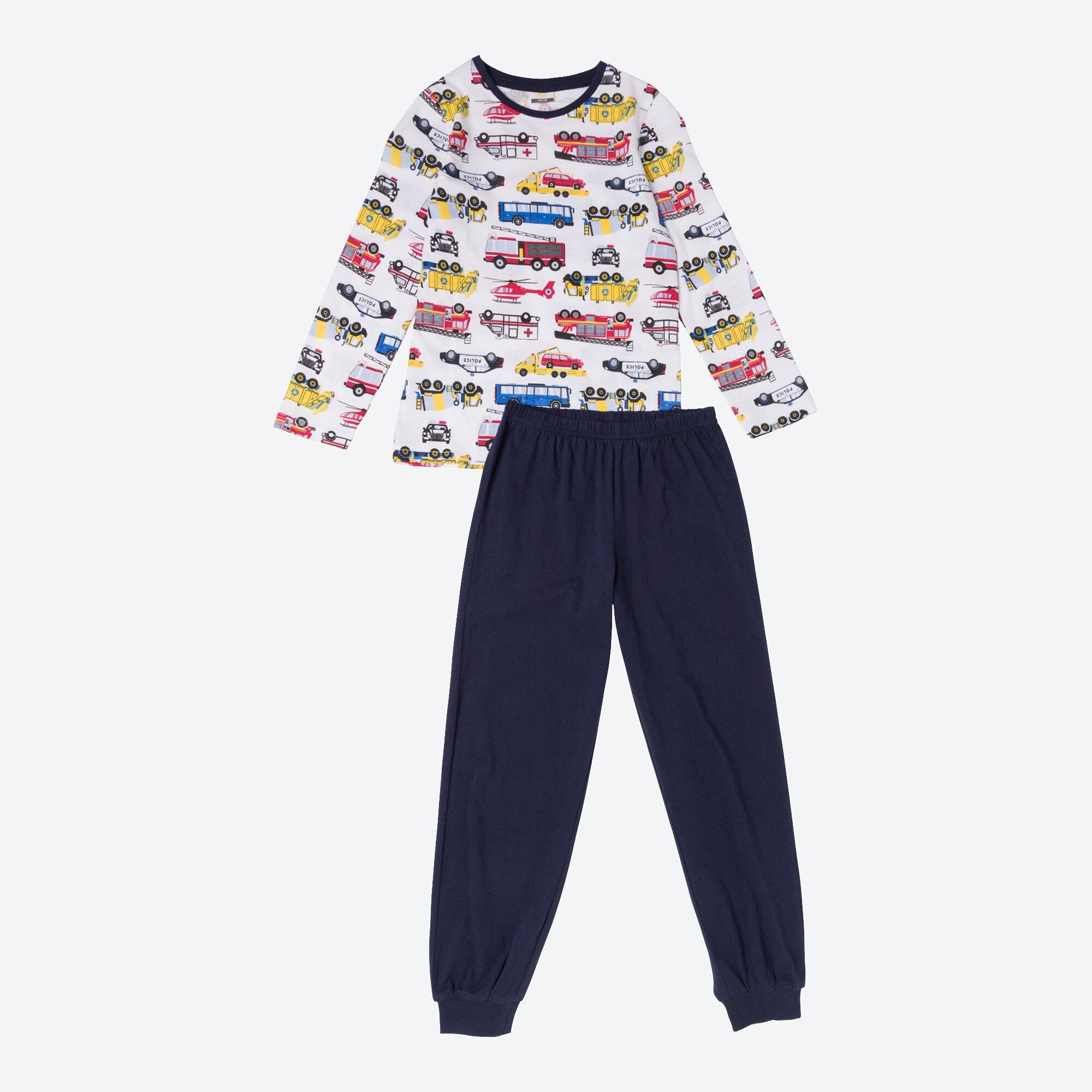 Jungen-Schlafanzug mit Fahrzeug-Muster, 2-teilig