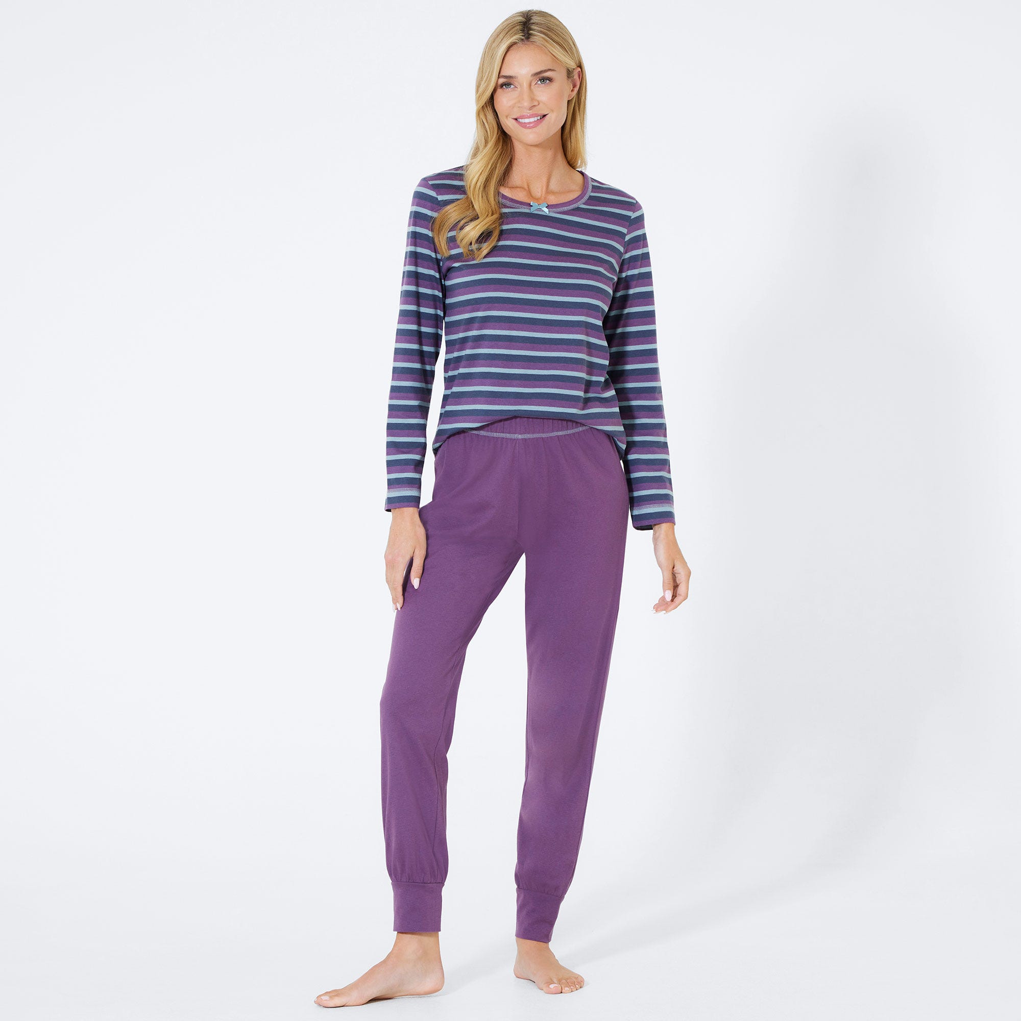 Damen-Pyjama in klassischem Design, 2-teilig