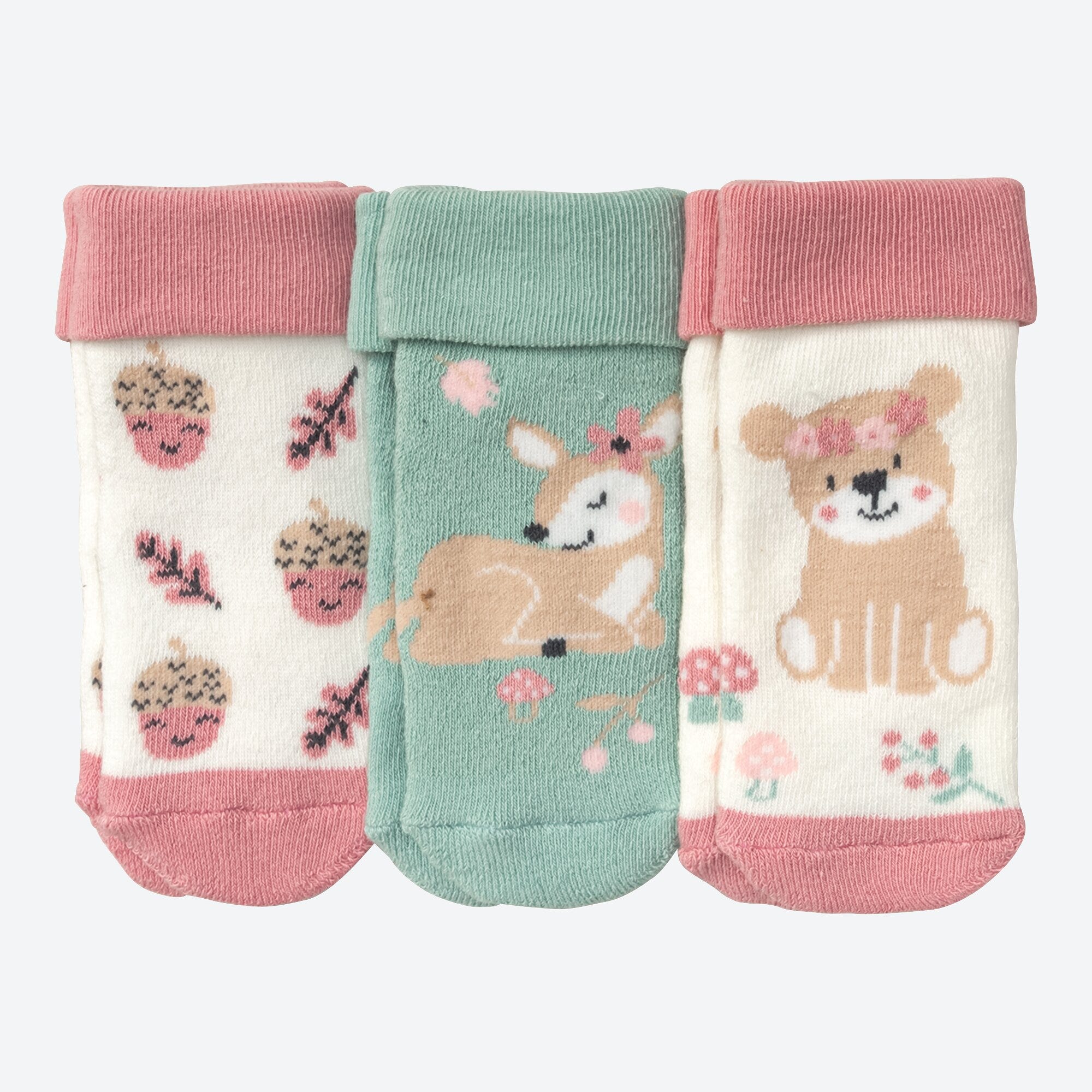 Baby-Mädchen-Frottee-Socken, 3er-Pack