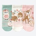 Baby-Mädchen-Socken mit Waldtieren, 3er-Pack