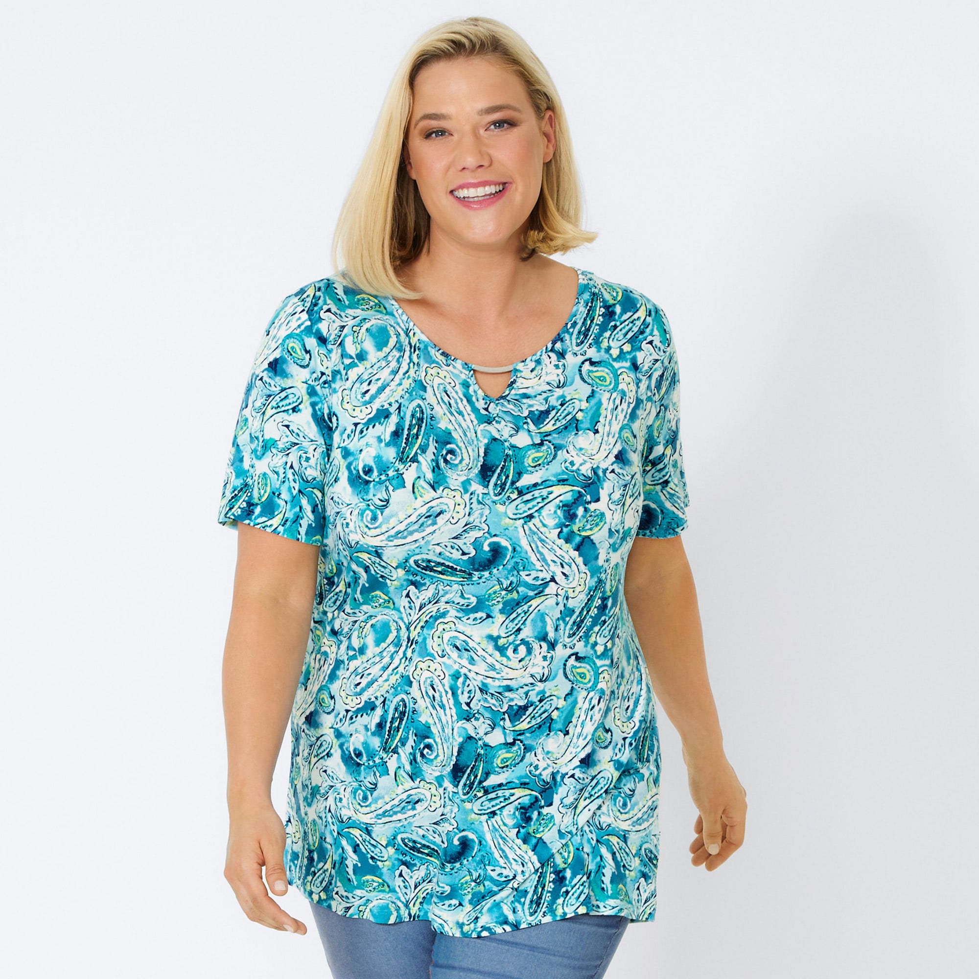 Damen-T-Shirt mit Trend-Muster, große Größen