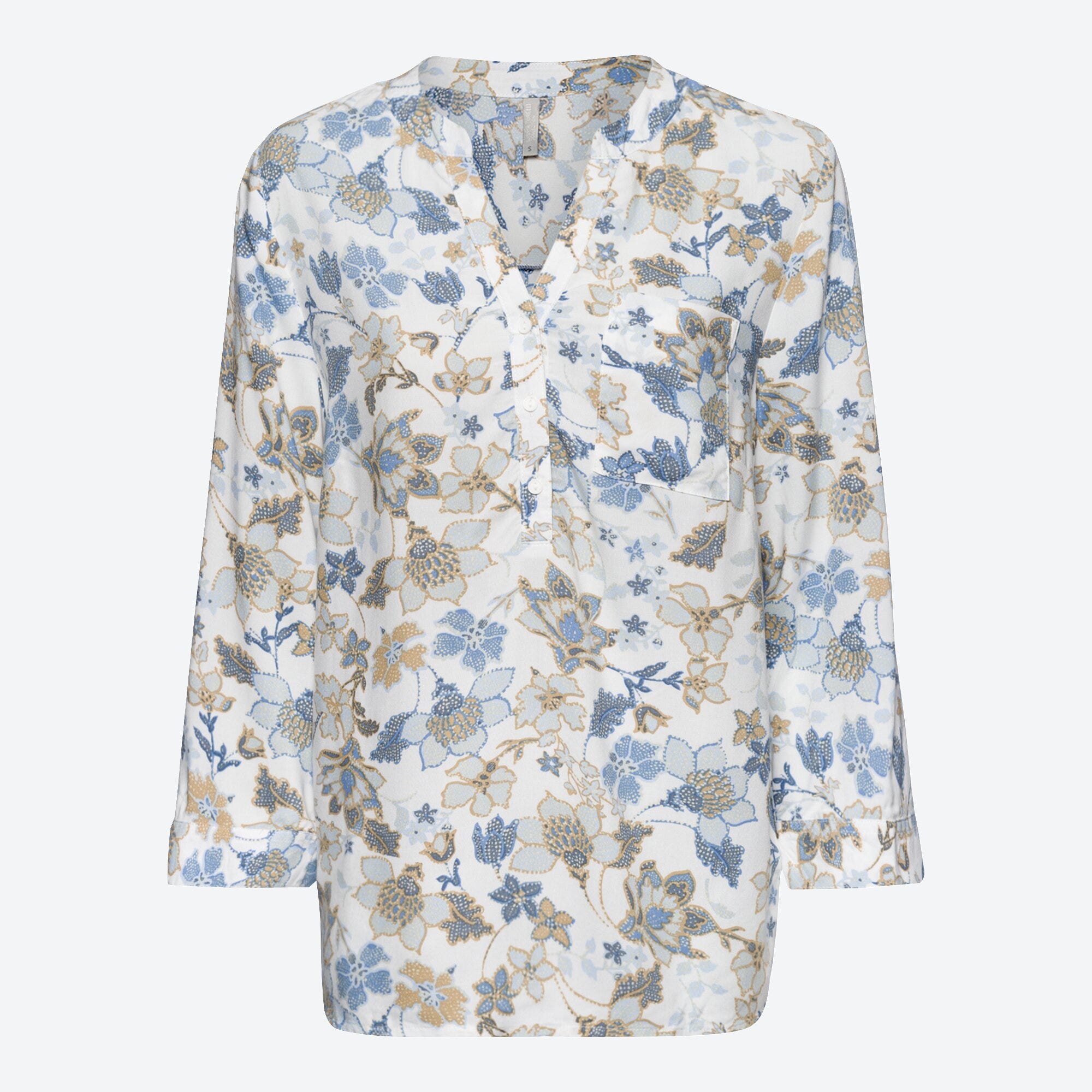 Damen-Bluse mit Krempel-Ärmeln