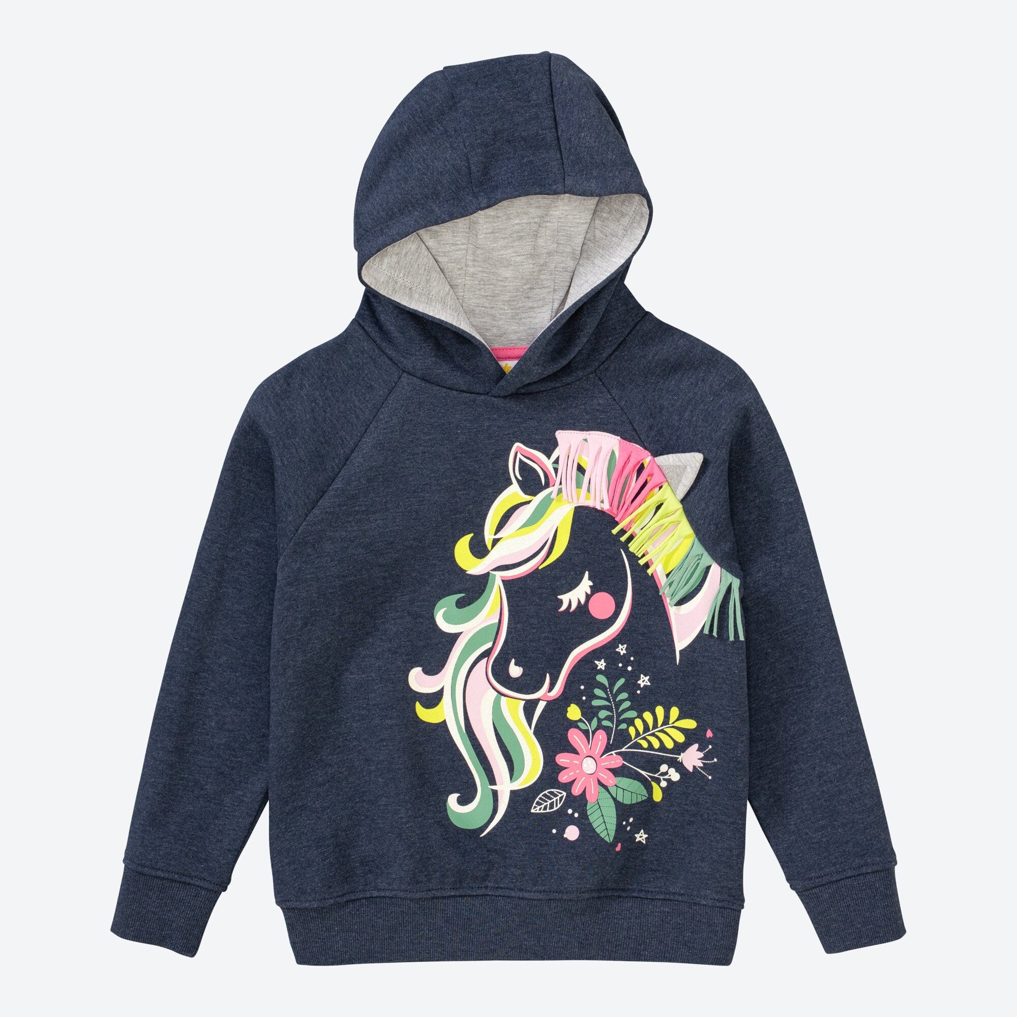 Mädchen-Sweatshirt mit Einhorn-Frontaufdruck