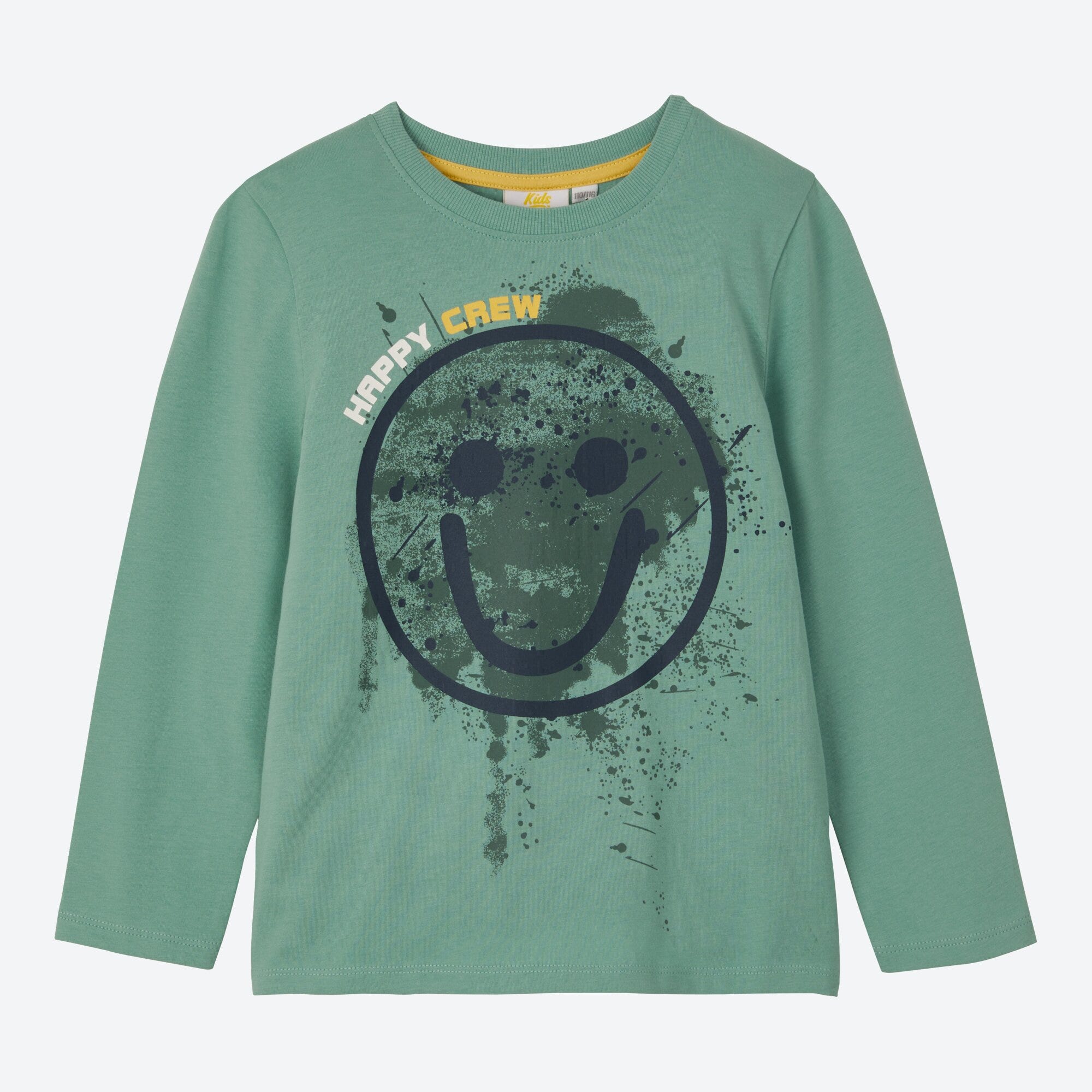 Jungen-Shirt mit Smiley-Frontaufdruck