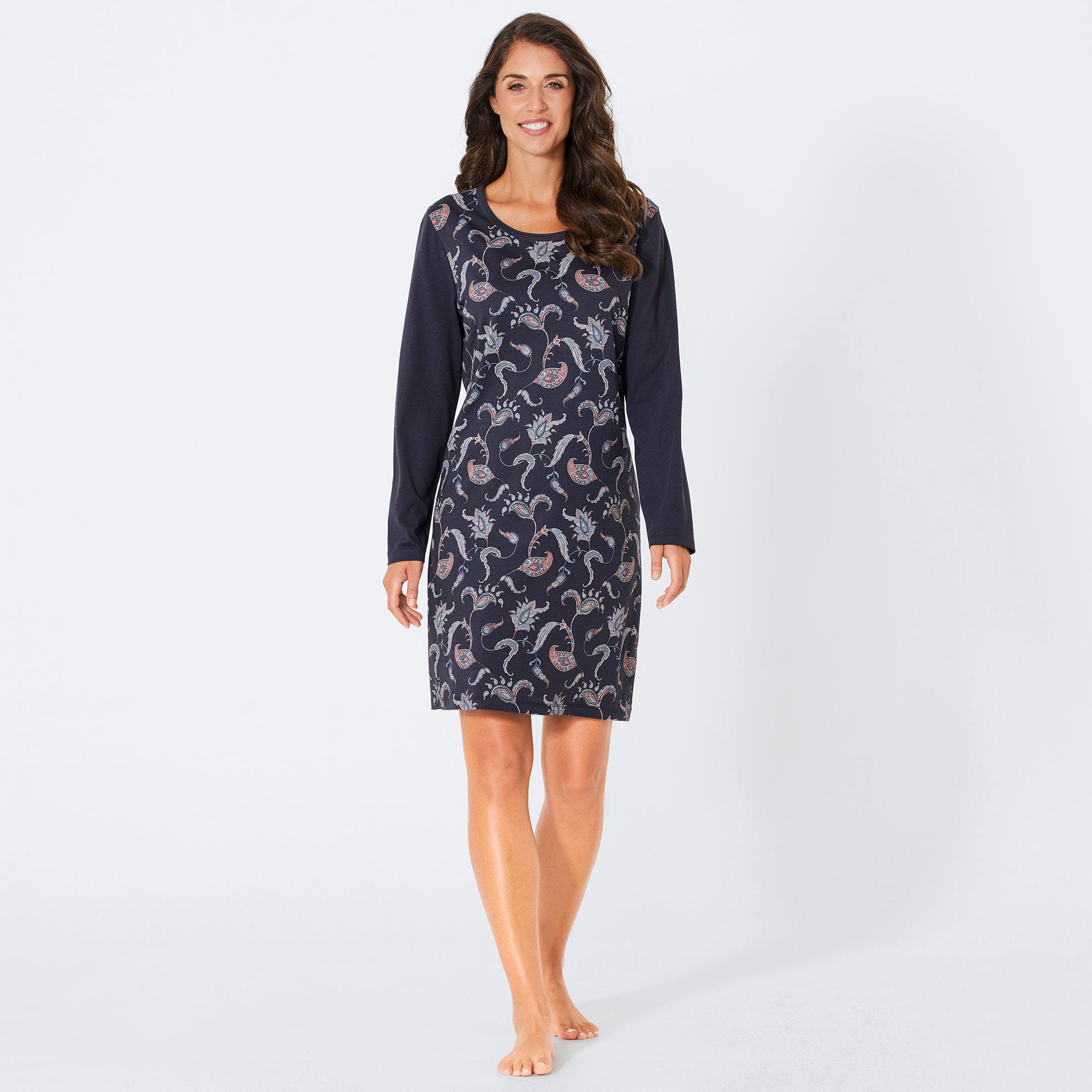 Damen-Nachthemd mit Paisleymuster