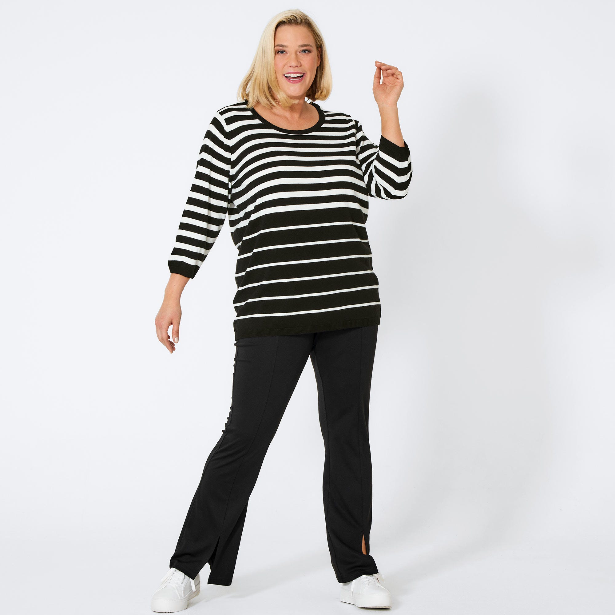 Damen-Leggings mit Zierschlitz, große Größen