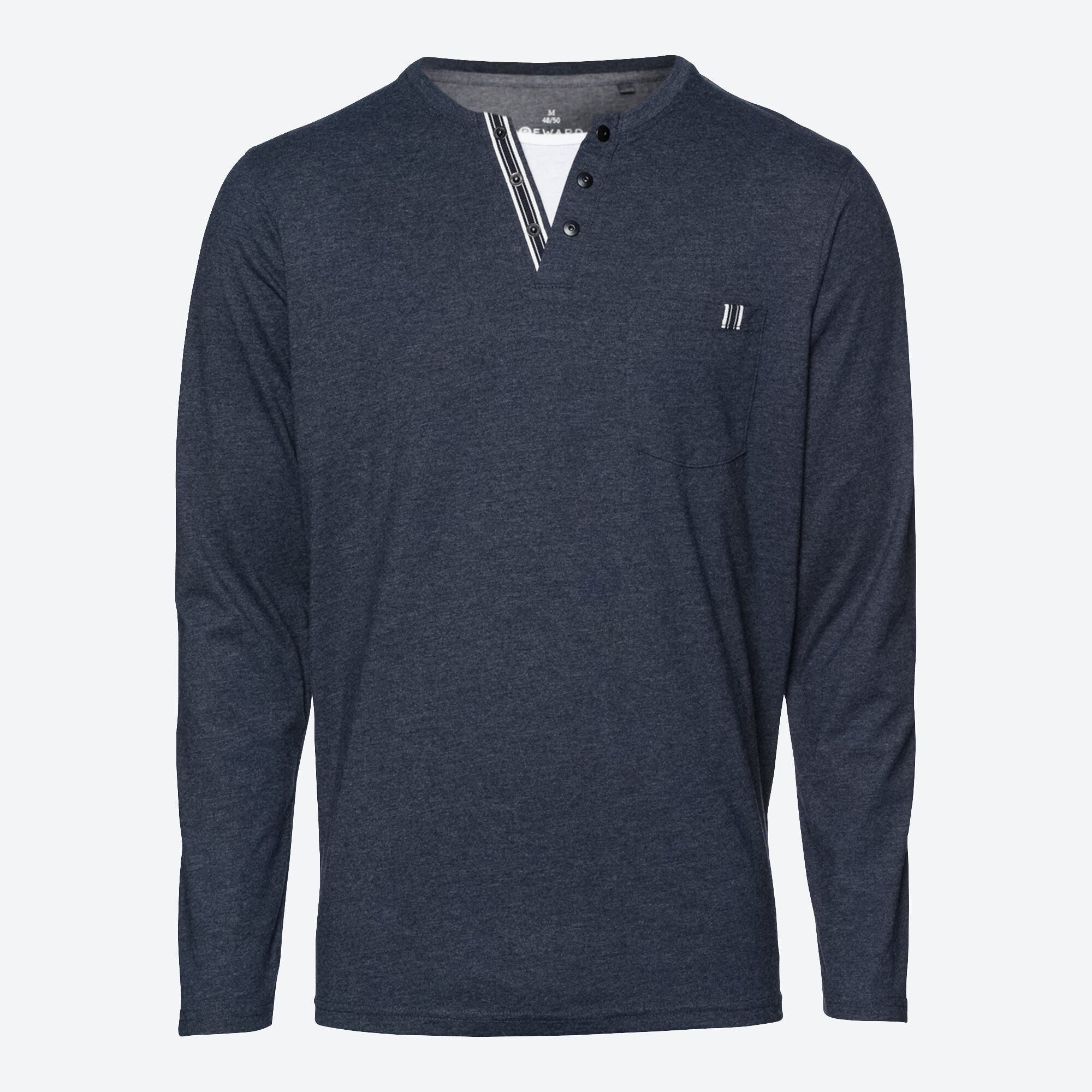 Herren-Shirt mit Henley-Kragen