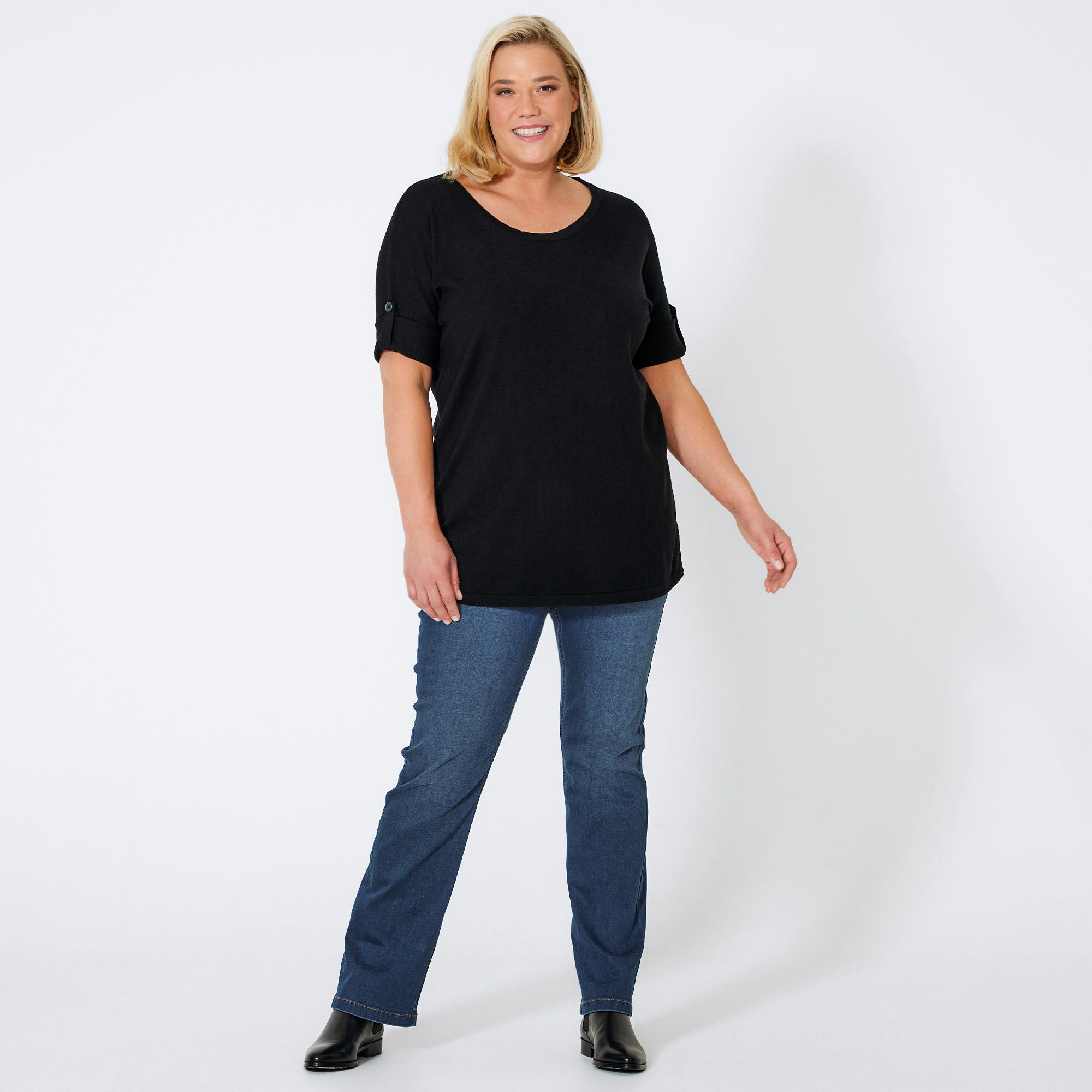 Damen-Jeans mit Wasch-Effekten, große Größen