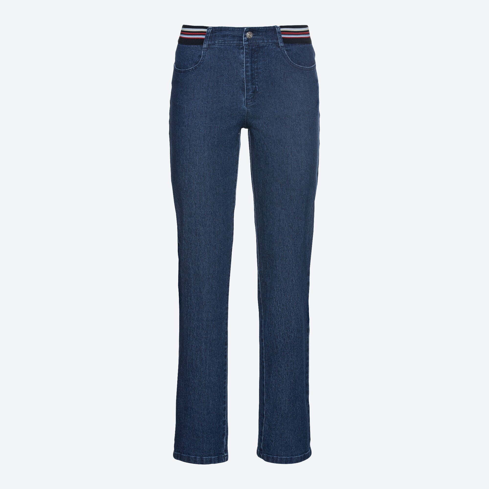 Damen-Jeans mit gestreiftem Bund