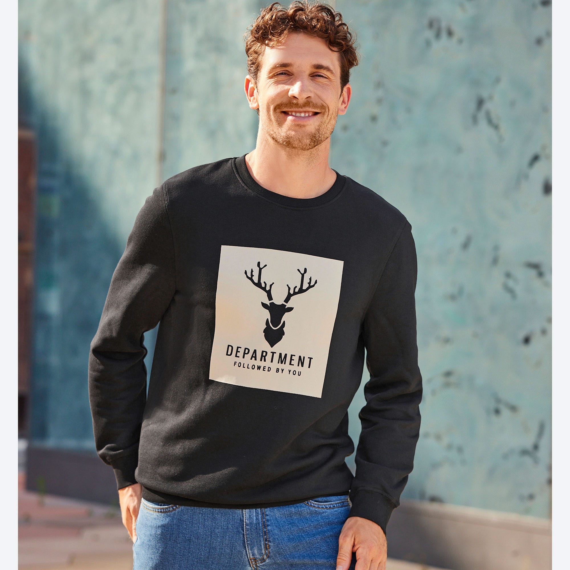 Herren-Sweatshirt mit Rundhalsausschnitt