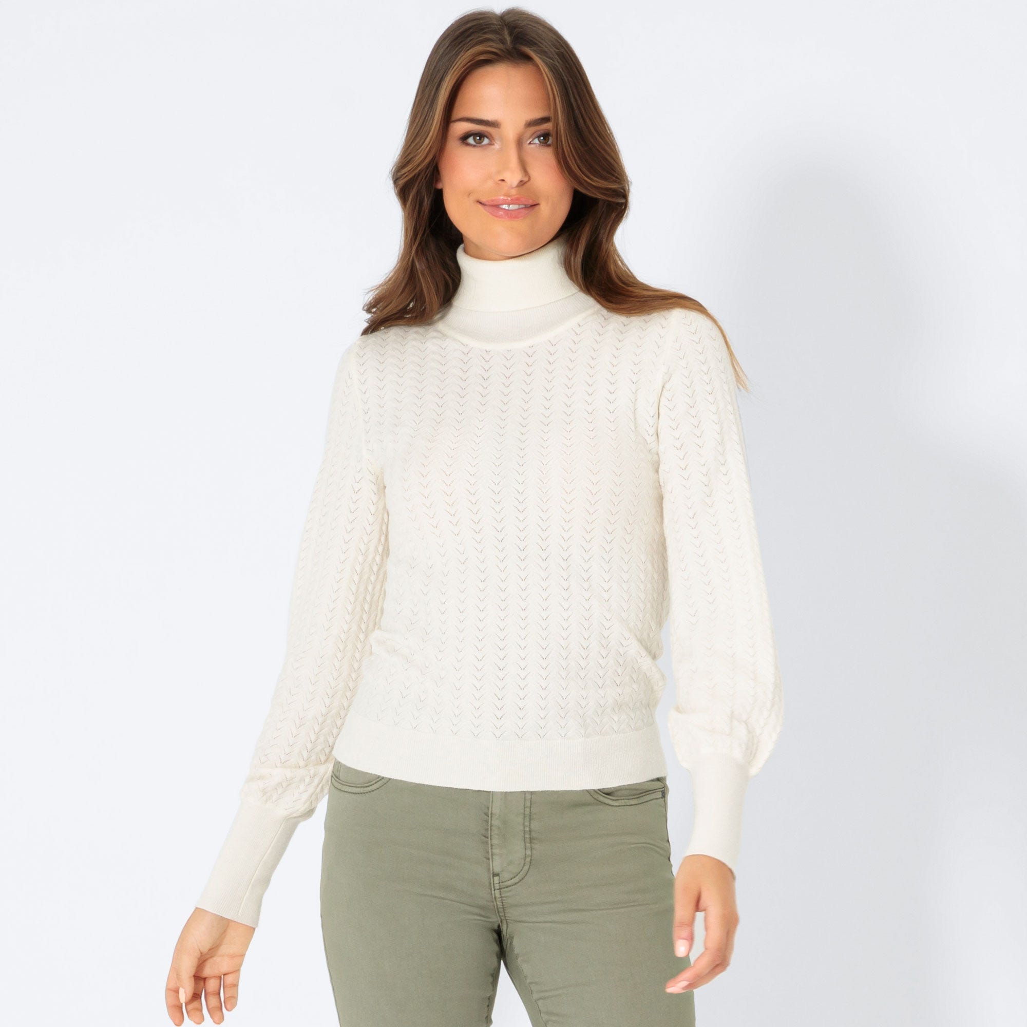 Damen-Pullover mit Strickmuster