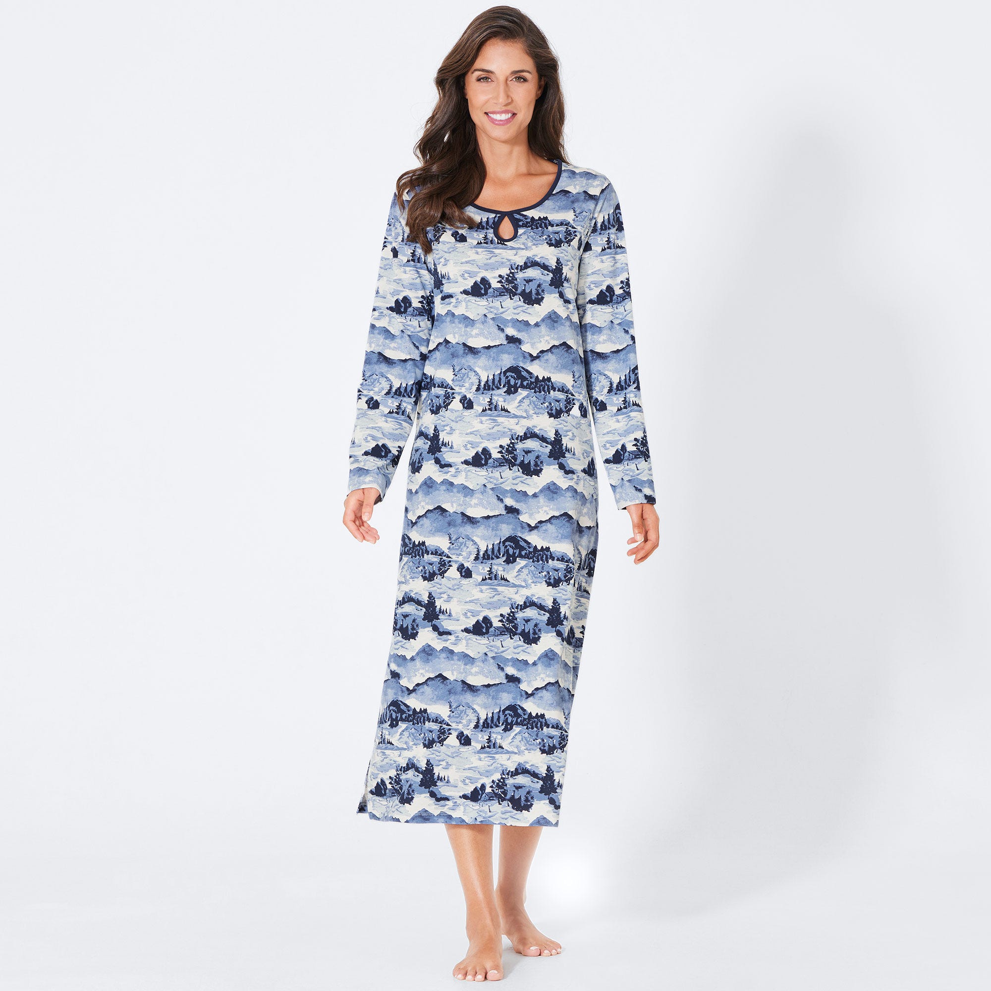 Damen-Nachthemd mit Winter-Muster