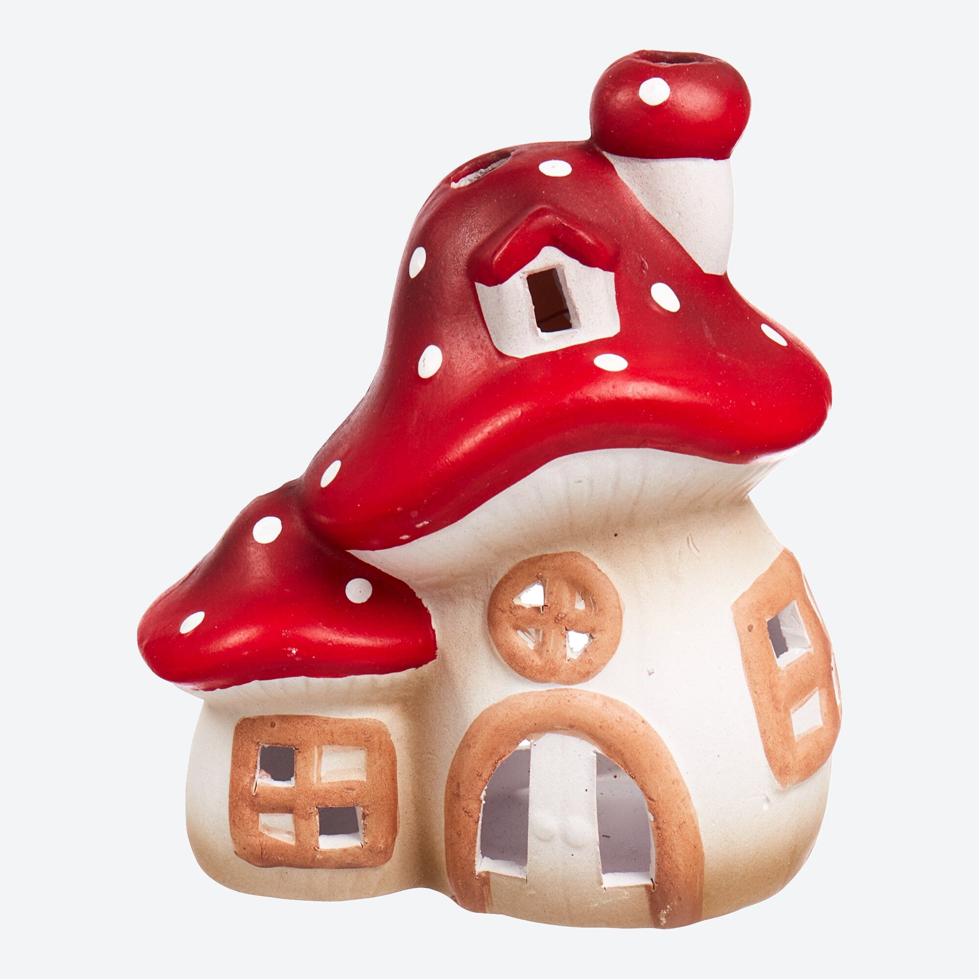 Teelichthalter "Pilzhaus", ca. 14x11x14cm