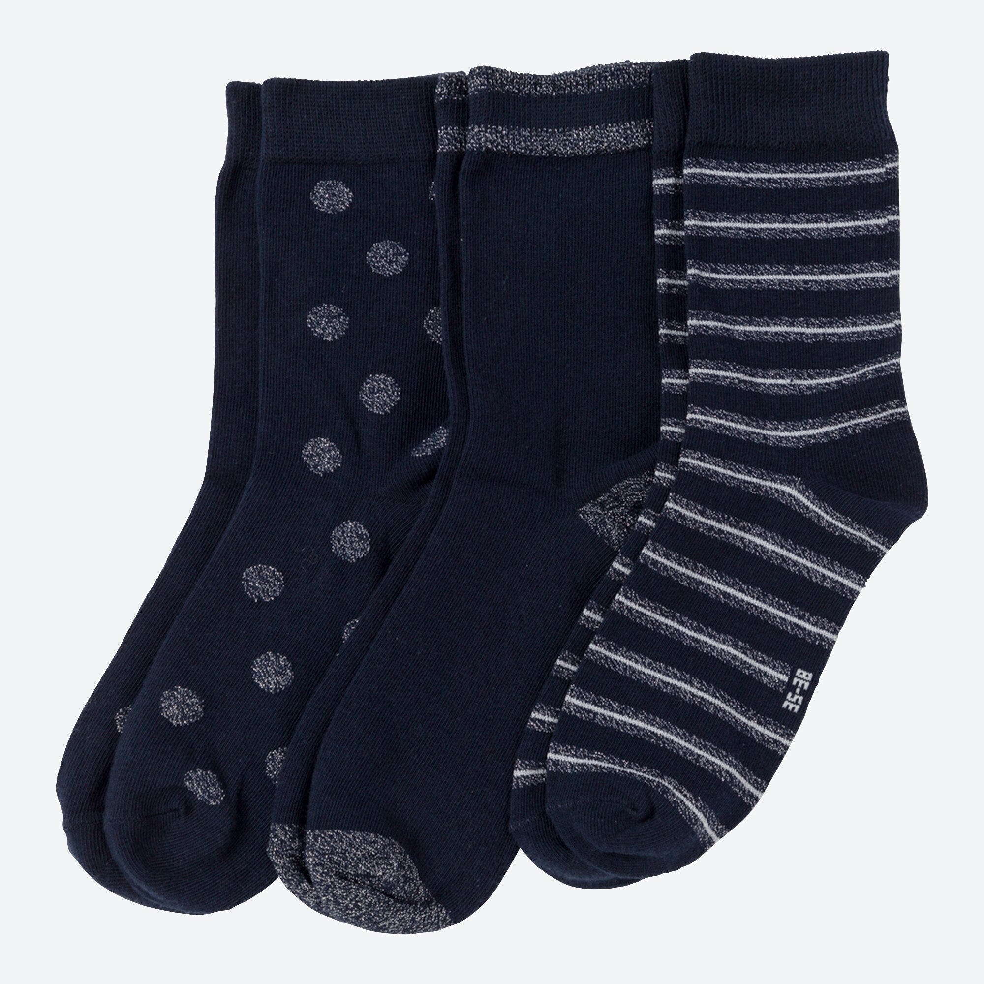 Damen-Socken mit Trend-Muster, 3er-Pack
