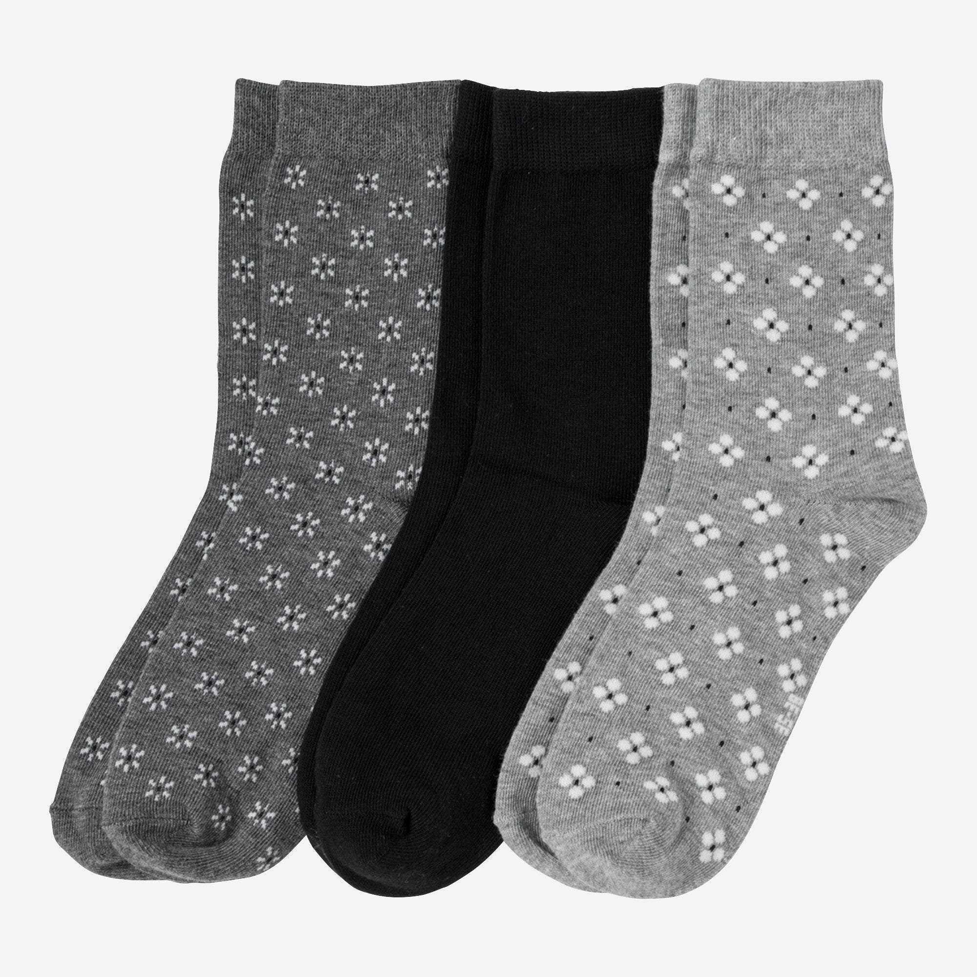 Damen-Socken mit Trend-Muster, 3er-Pack