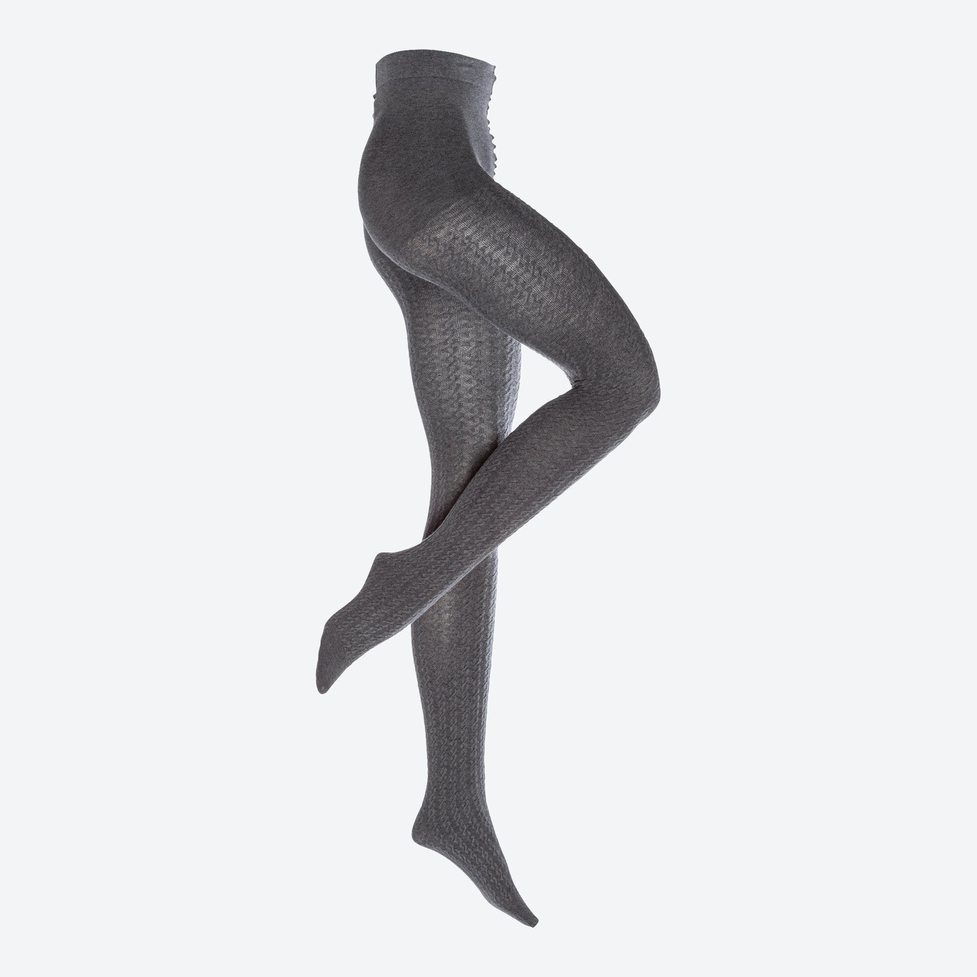 Damen-Strickstrumpfhose mit Zopfmuster