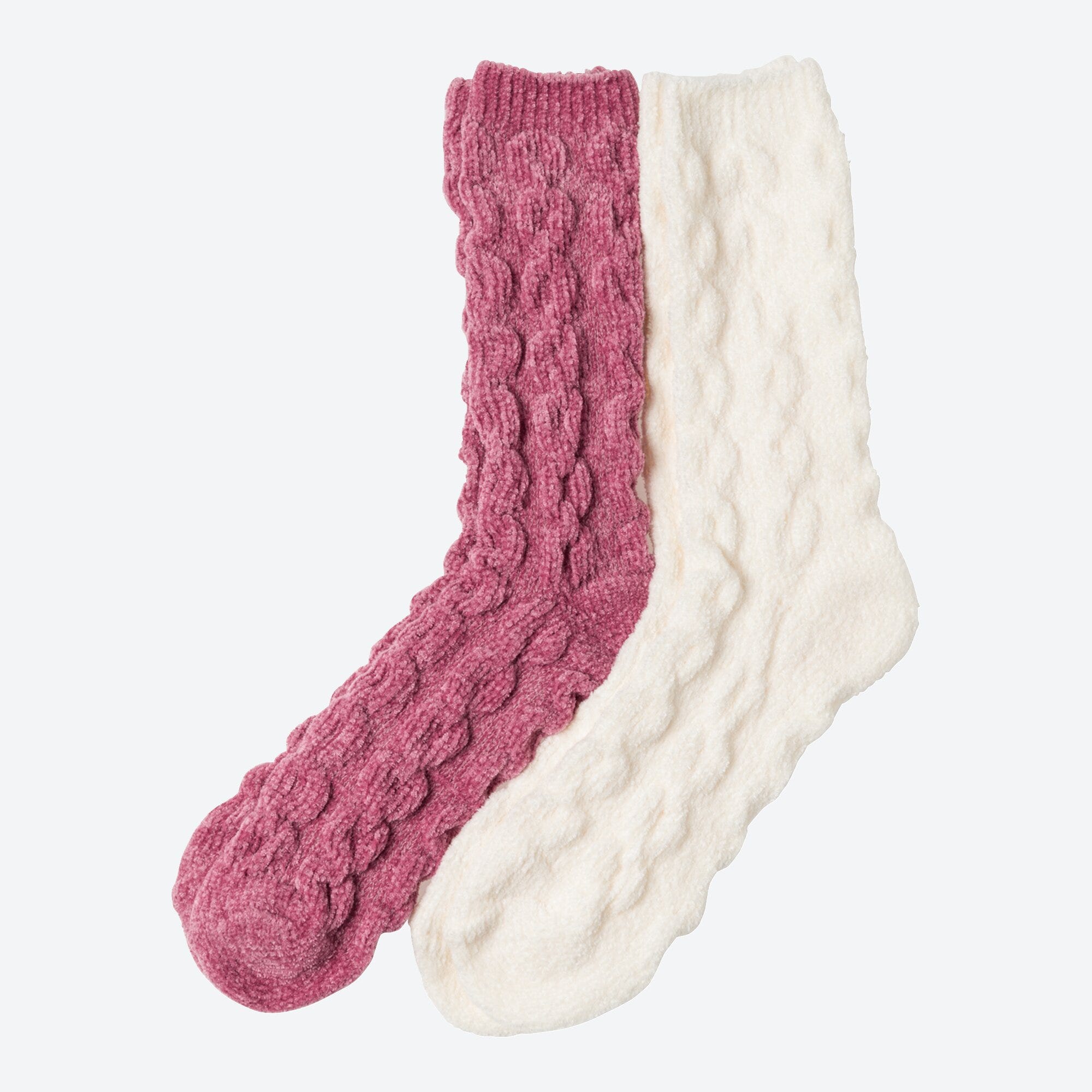 Damen-Kuschelsocken mit Zopfmuster, 2er-Pack