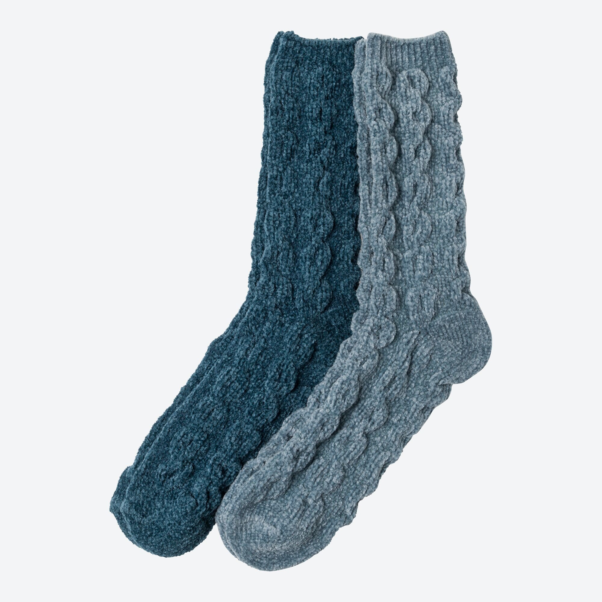 Damen-Kuschelsocken mit Zopfmuster, 2er-Pack