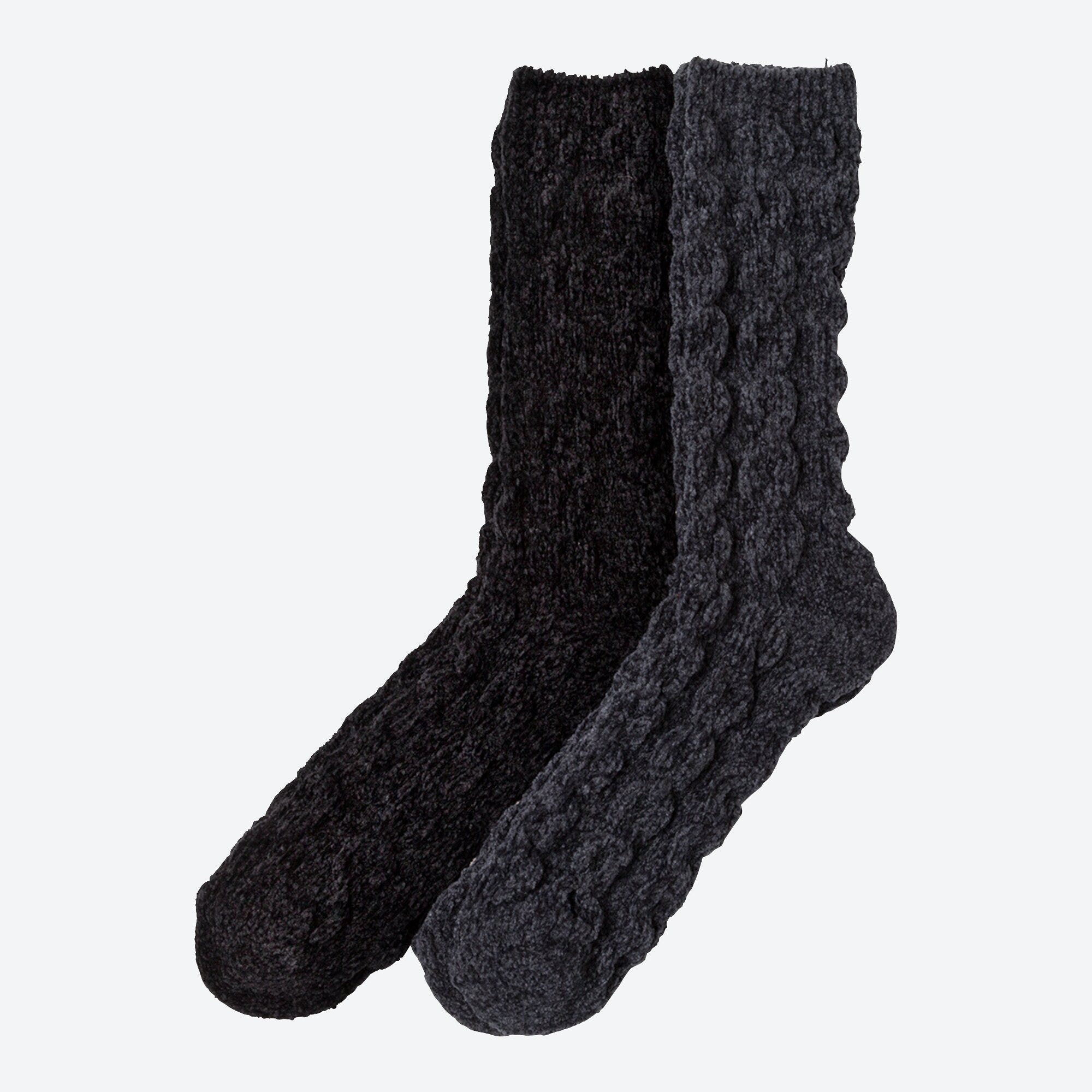 Damen-Kuschelsocken mit Zopfmuster, 2er-Pack