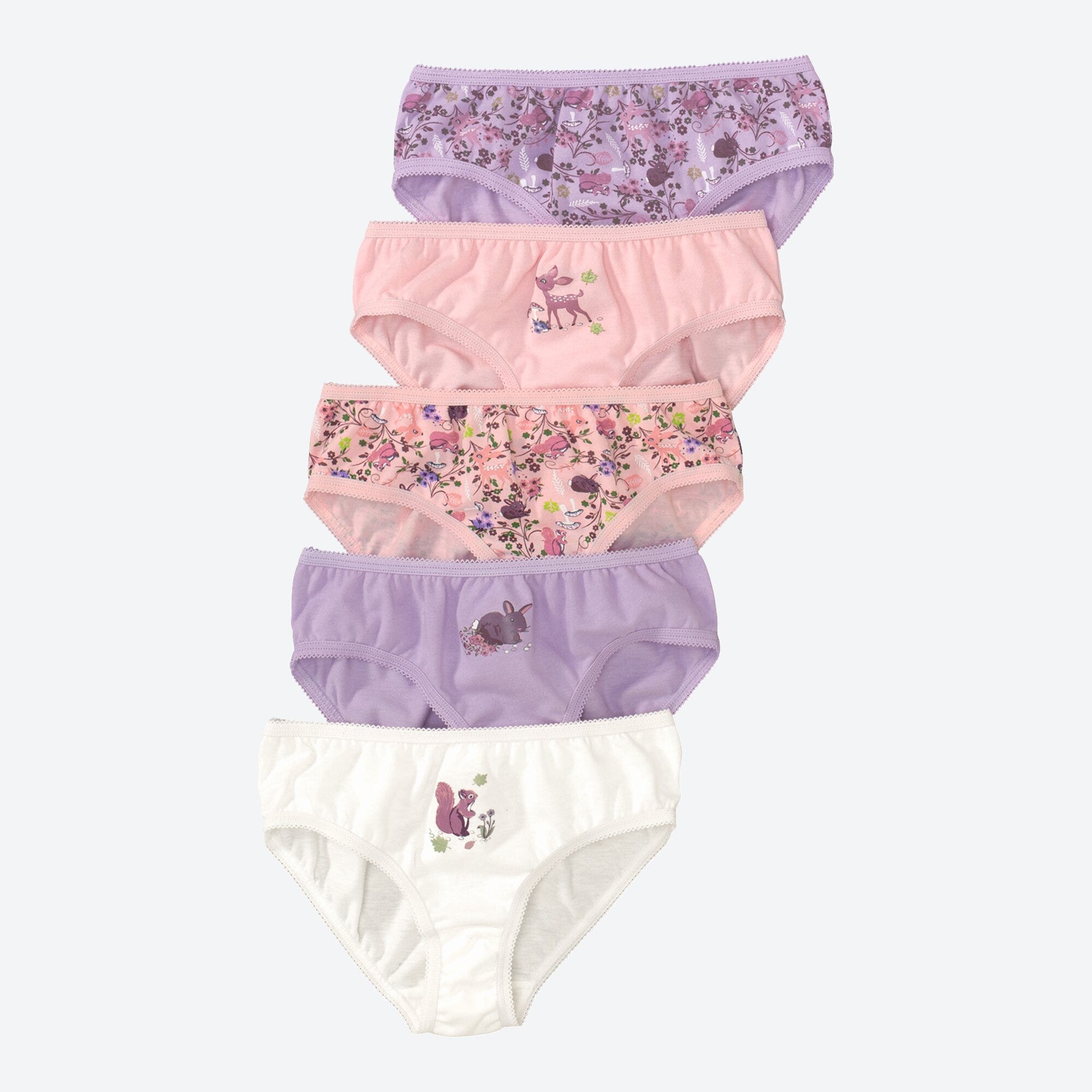 Mädchen-Slip mit Tier-Aufdruck, 5er-Pack
