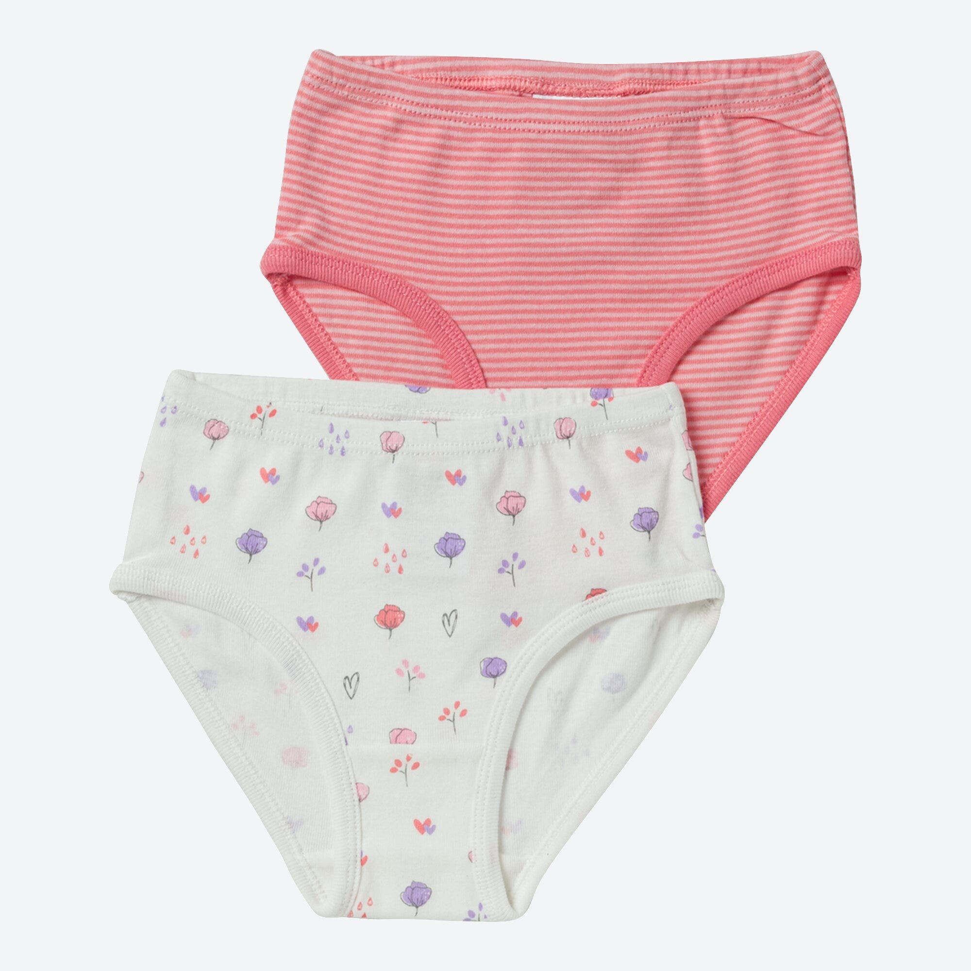 Kinder-Mädchen-Slip aus reiner Baumwolle, 2er-Pack