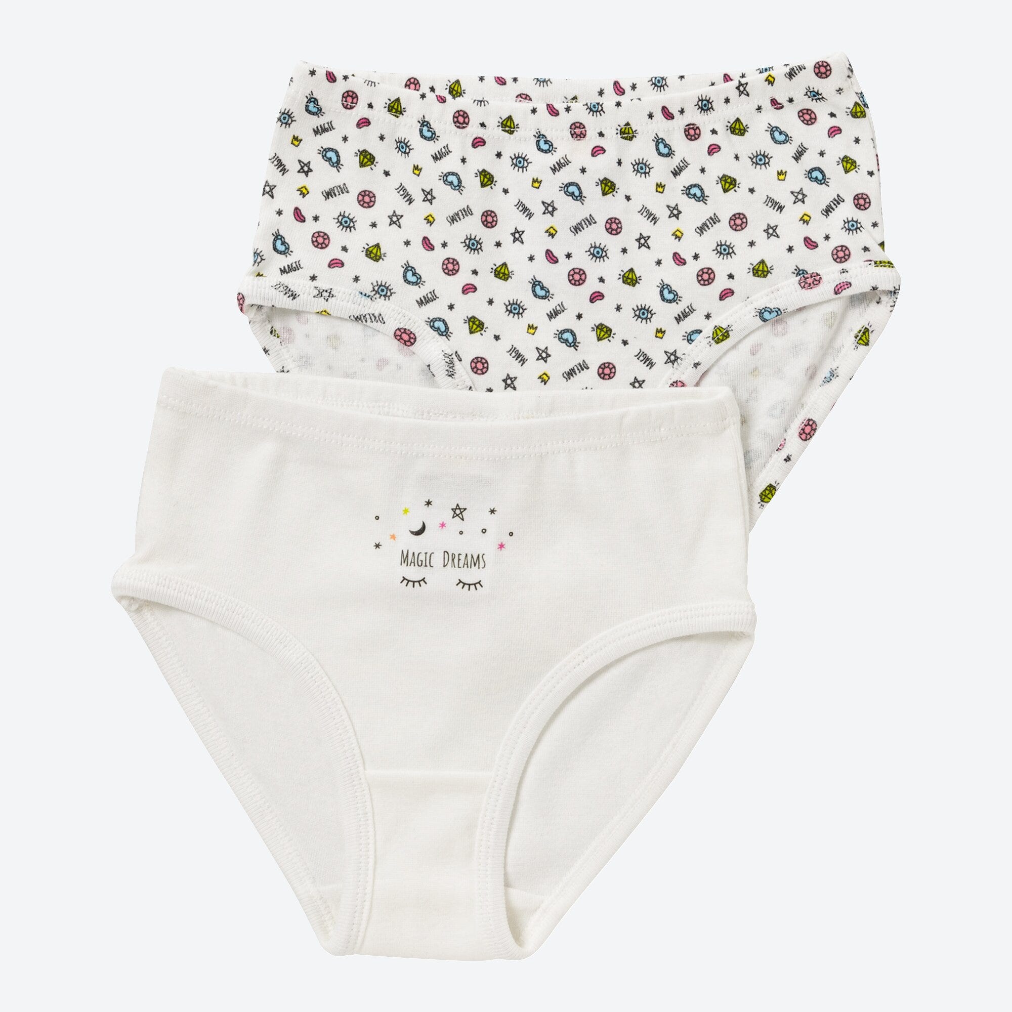 Kinder-Mädchen-Slip aus reiner Baumwolle, 2er-Pack