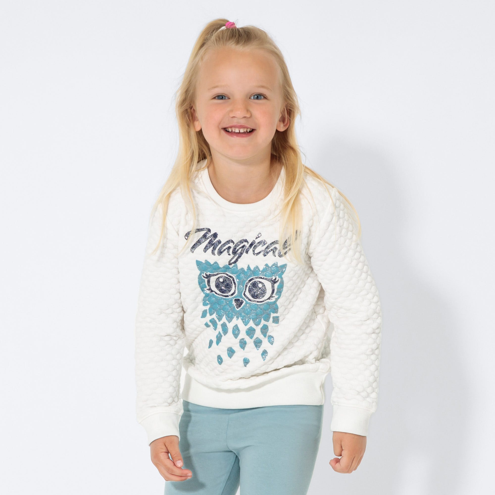Kinder-Mädchen-Sweatshirt mit Glitzerdruck