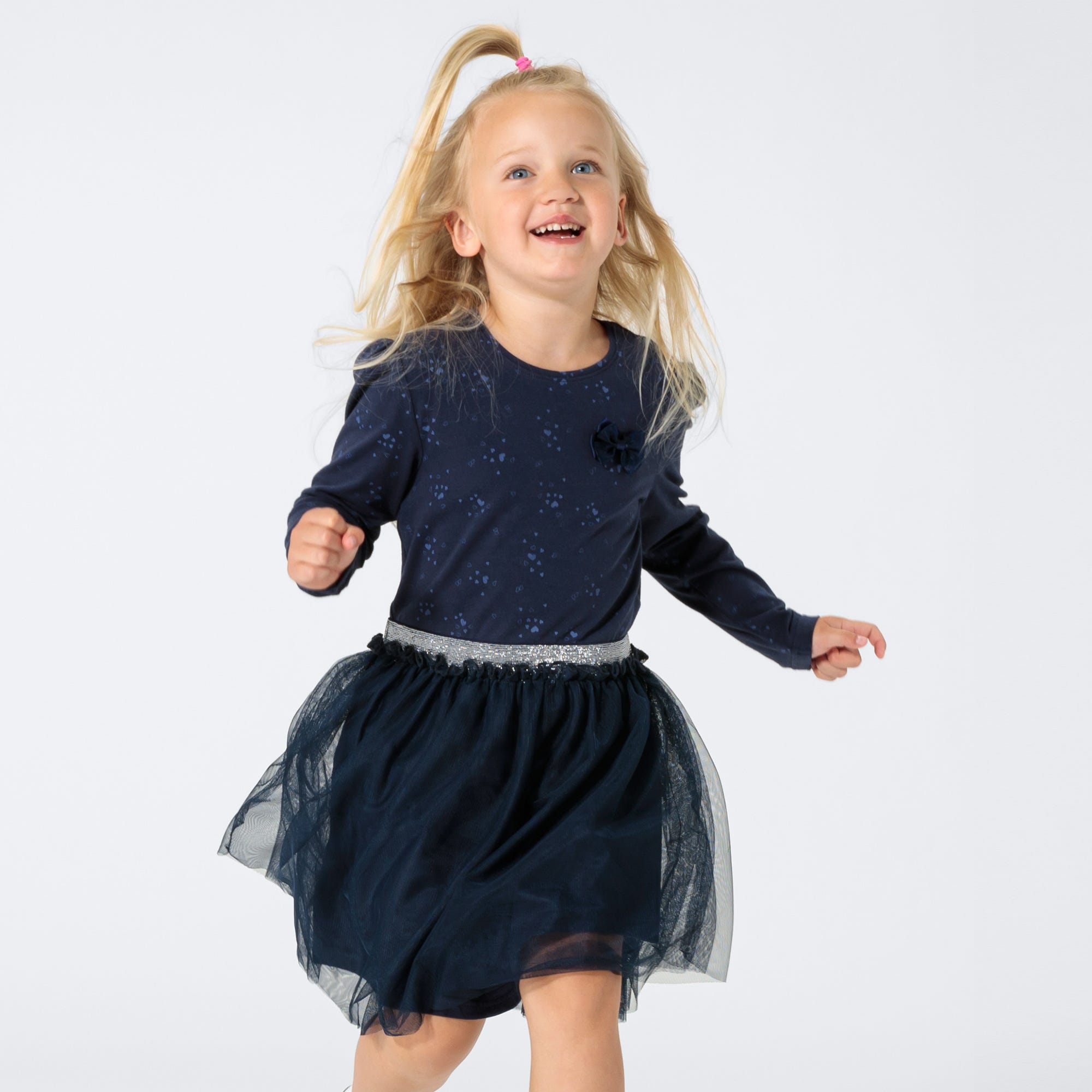 Kinder-Mädchen-Kleid mit Mesh-Rock