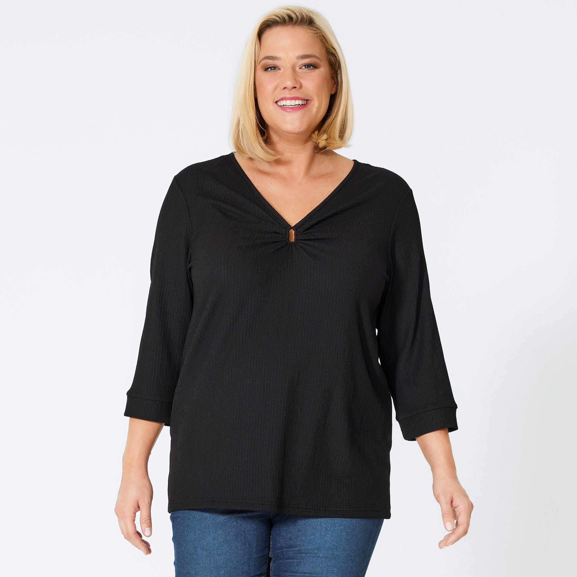 Damen-Shirt in Crinkle-Optik, große Größen