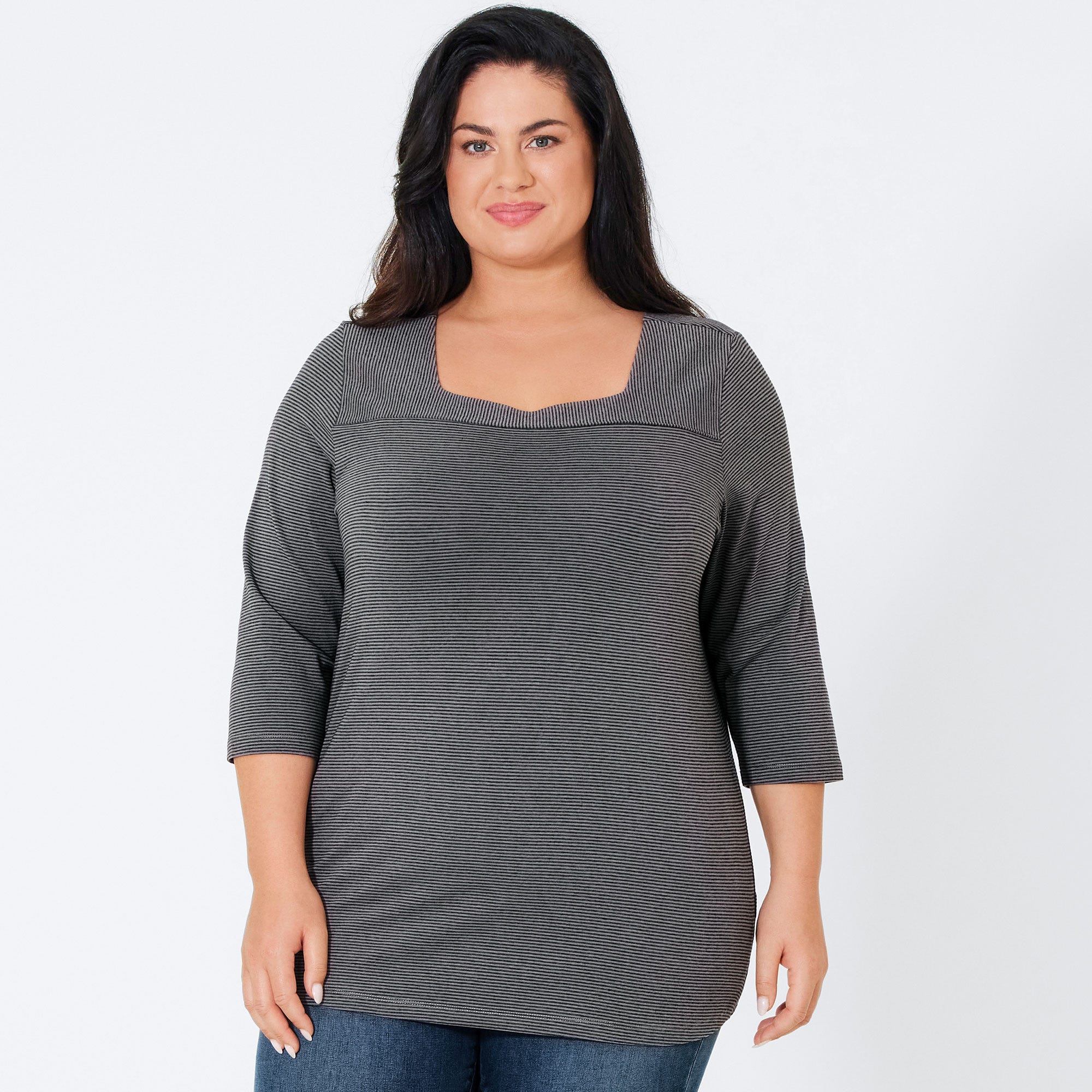 Damen-Shirt mit Ringelmuster, große Größen