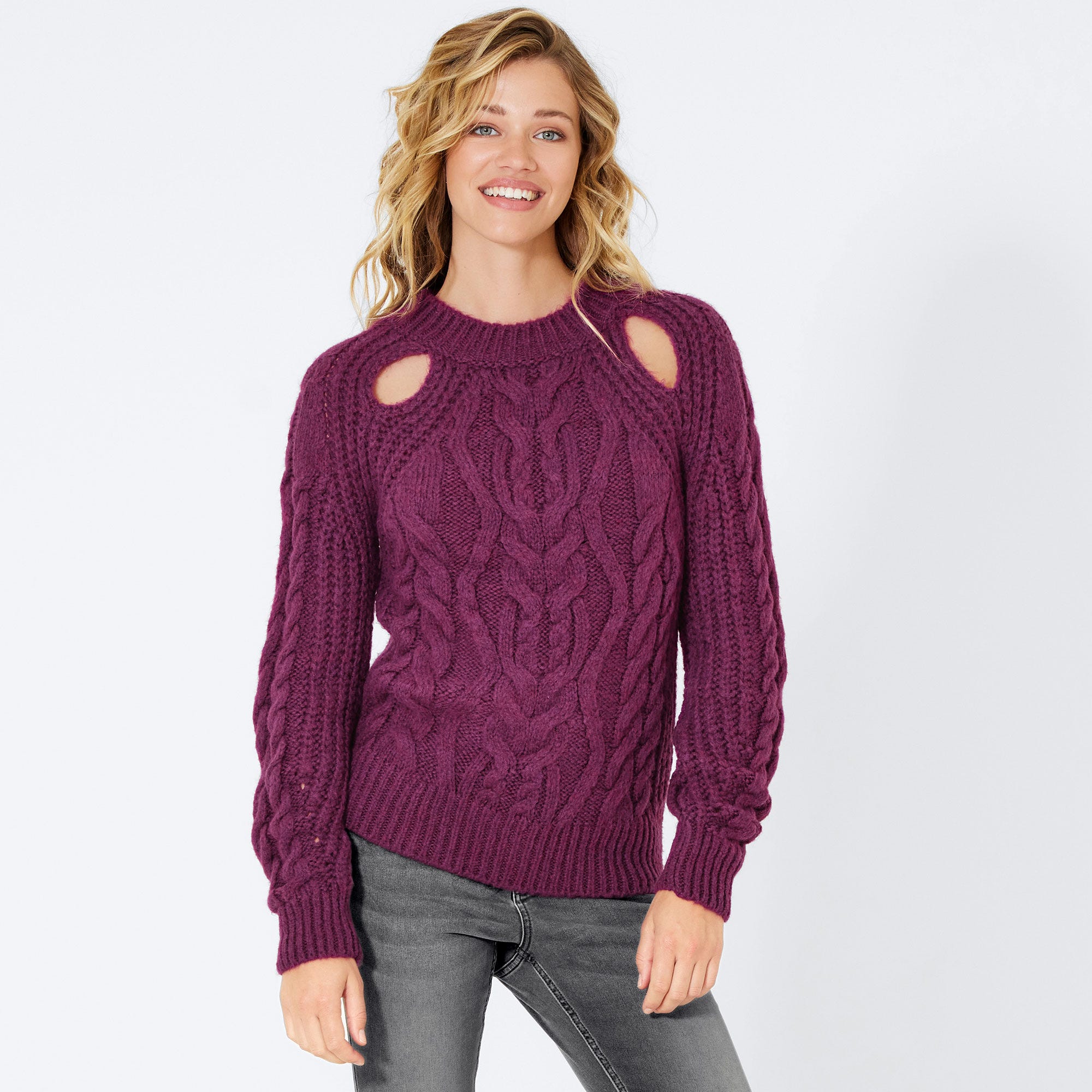 Damen-Strickpullover mit Cut-Outs