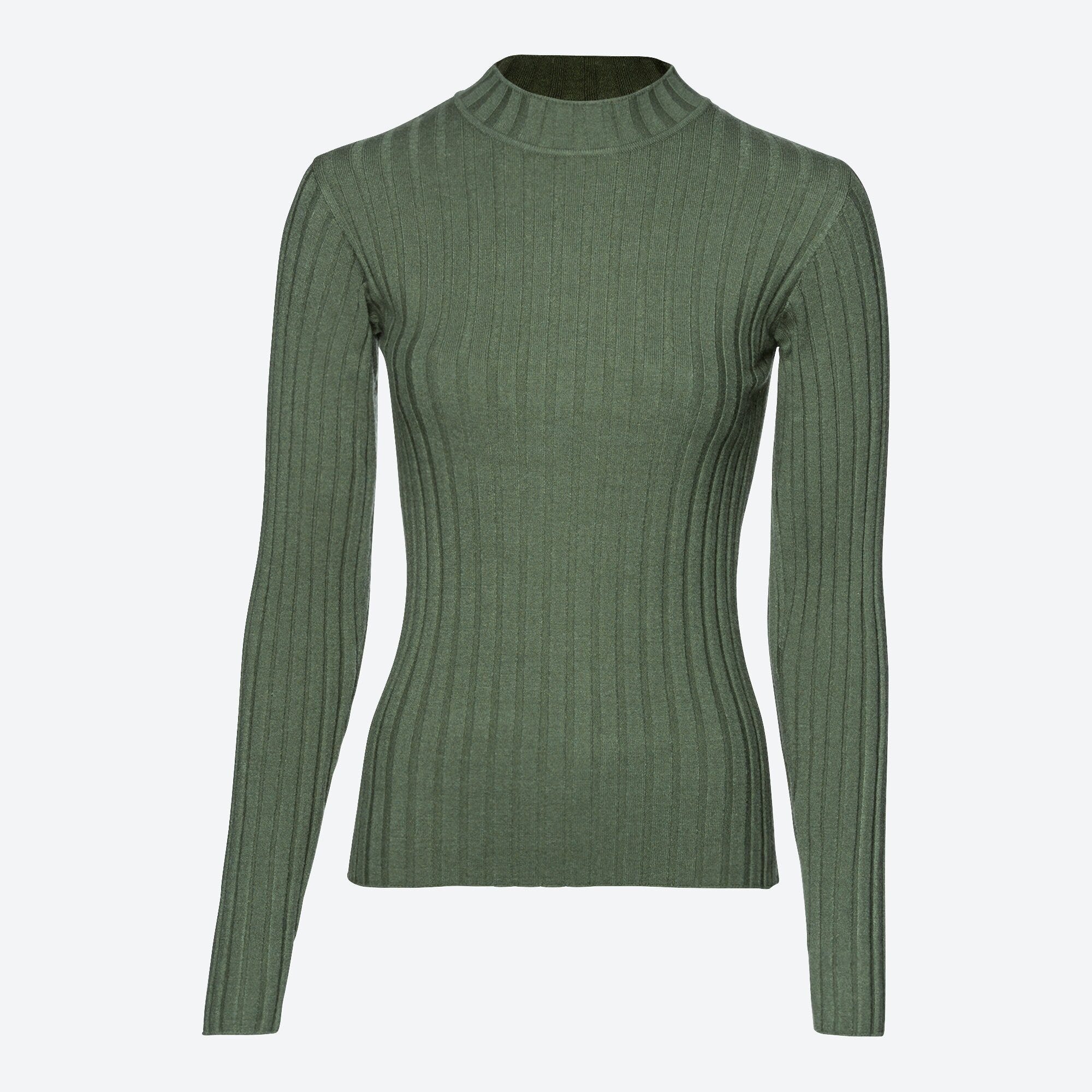 Damen-Ripperpullover mit Stehkragen
