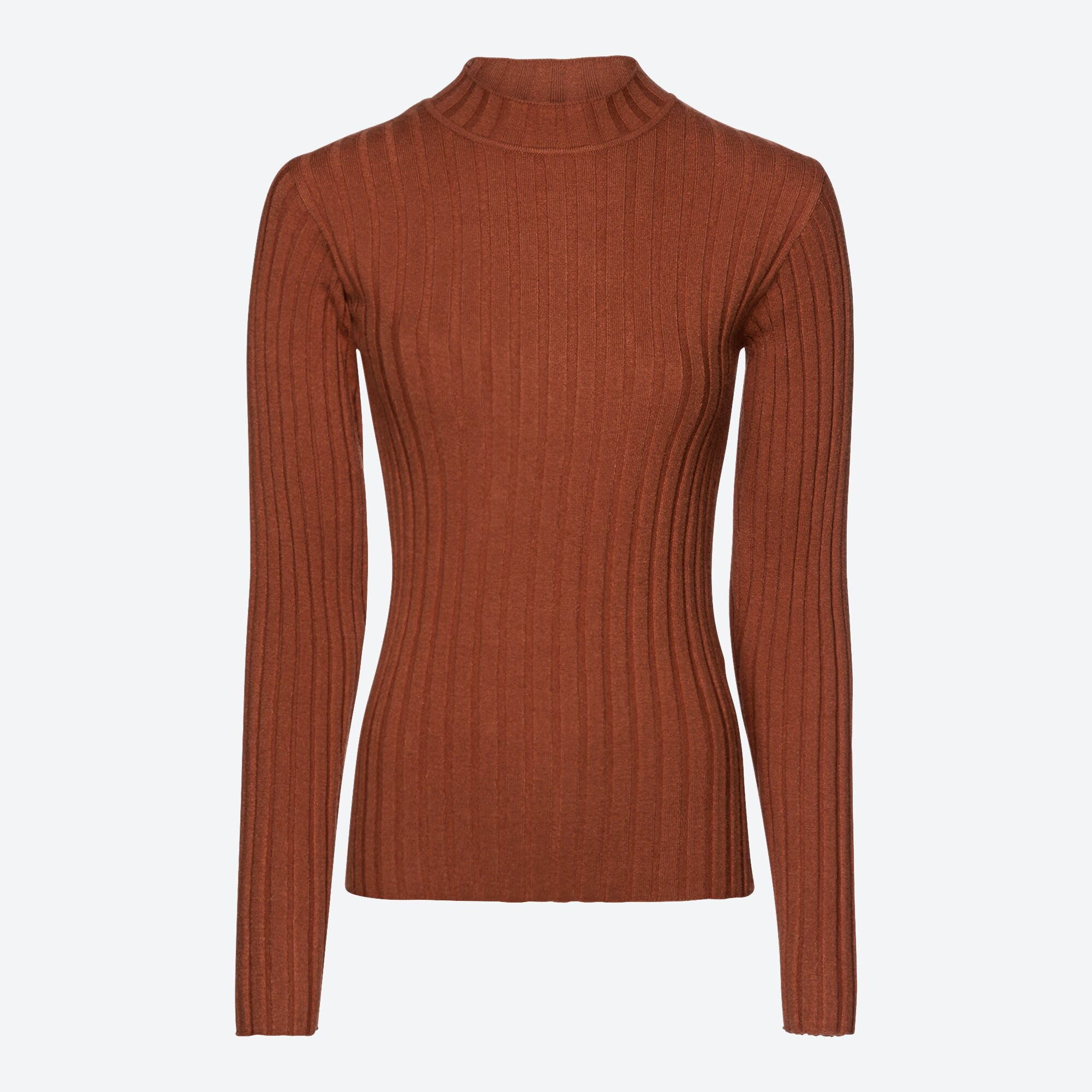 Damen-Ripperpullover mit Stehkragen