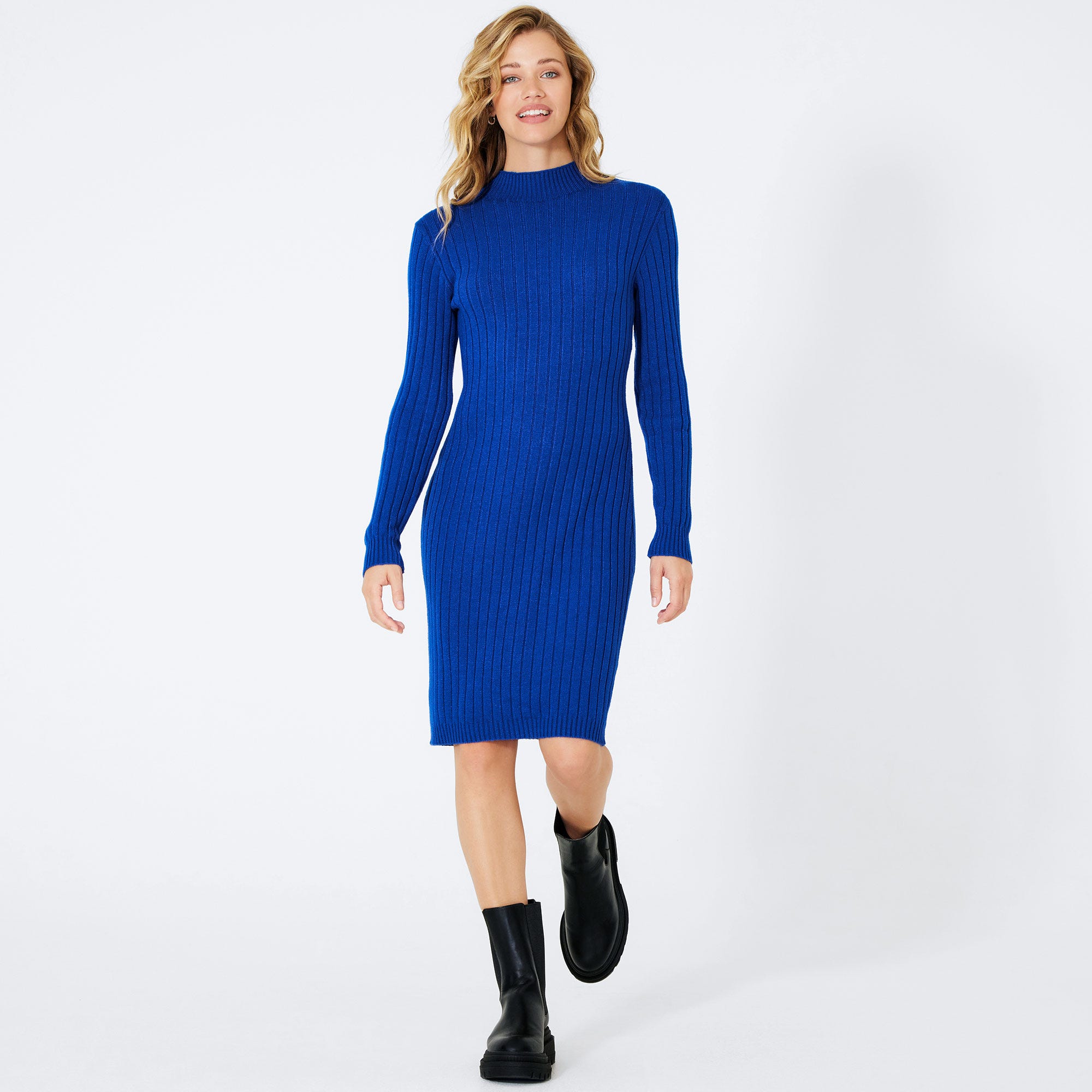 Damen-Kleid mit Ripp-Optik