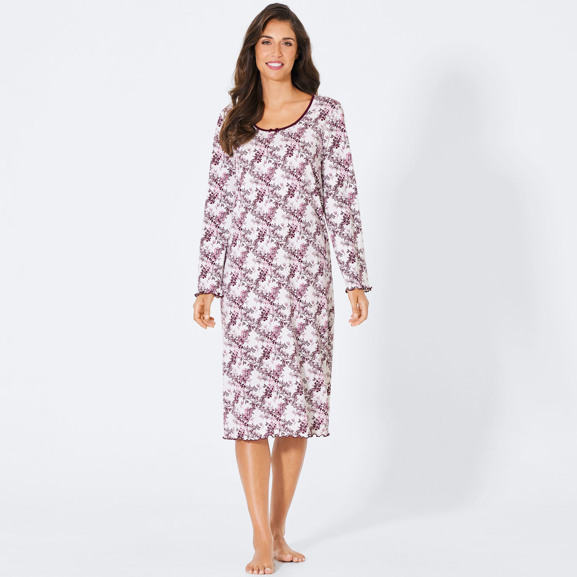 Damen-Nachthemd in floralem Design