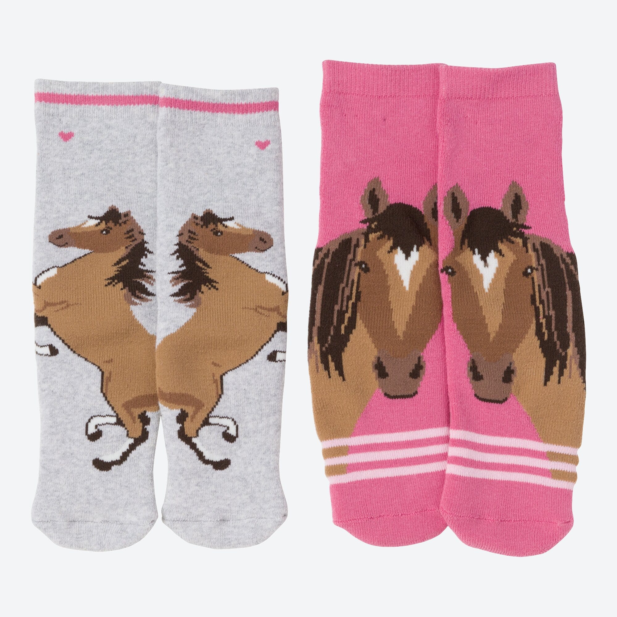 Mädachen-Thermo-Socken mit Pferde-Motiv, 2er-Pack