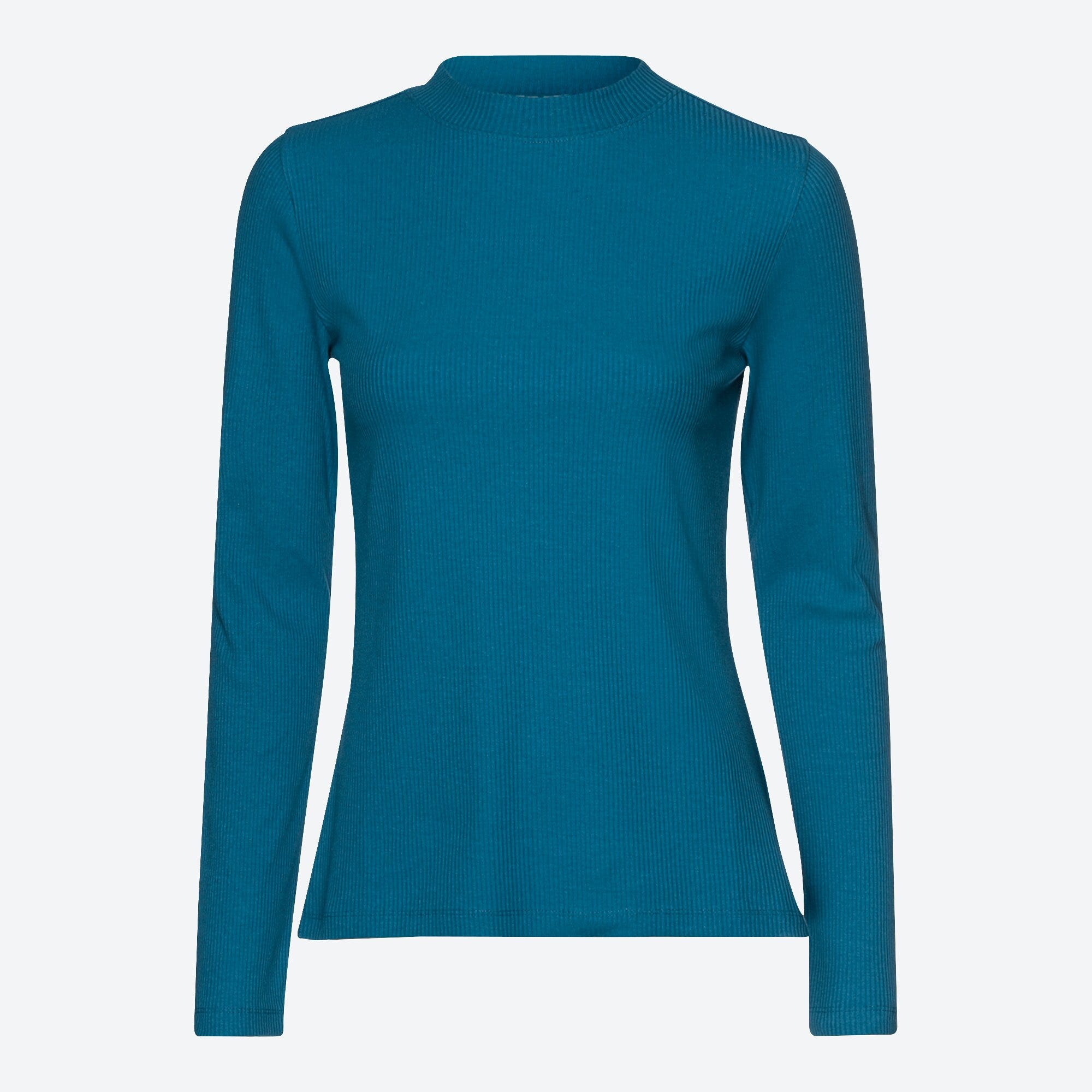 Damen-Rippenshirt mit Stehkragen