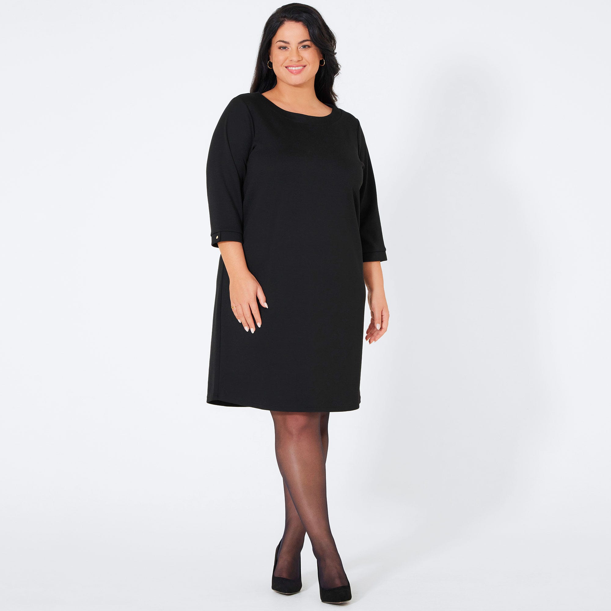 Damen-Kleid mit U-Boot-Ausschnitt, große Größen