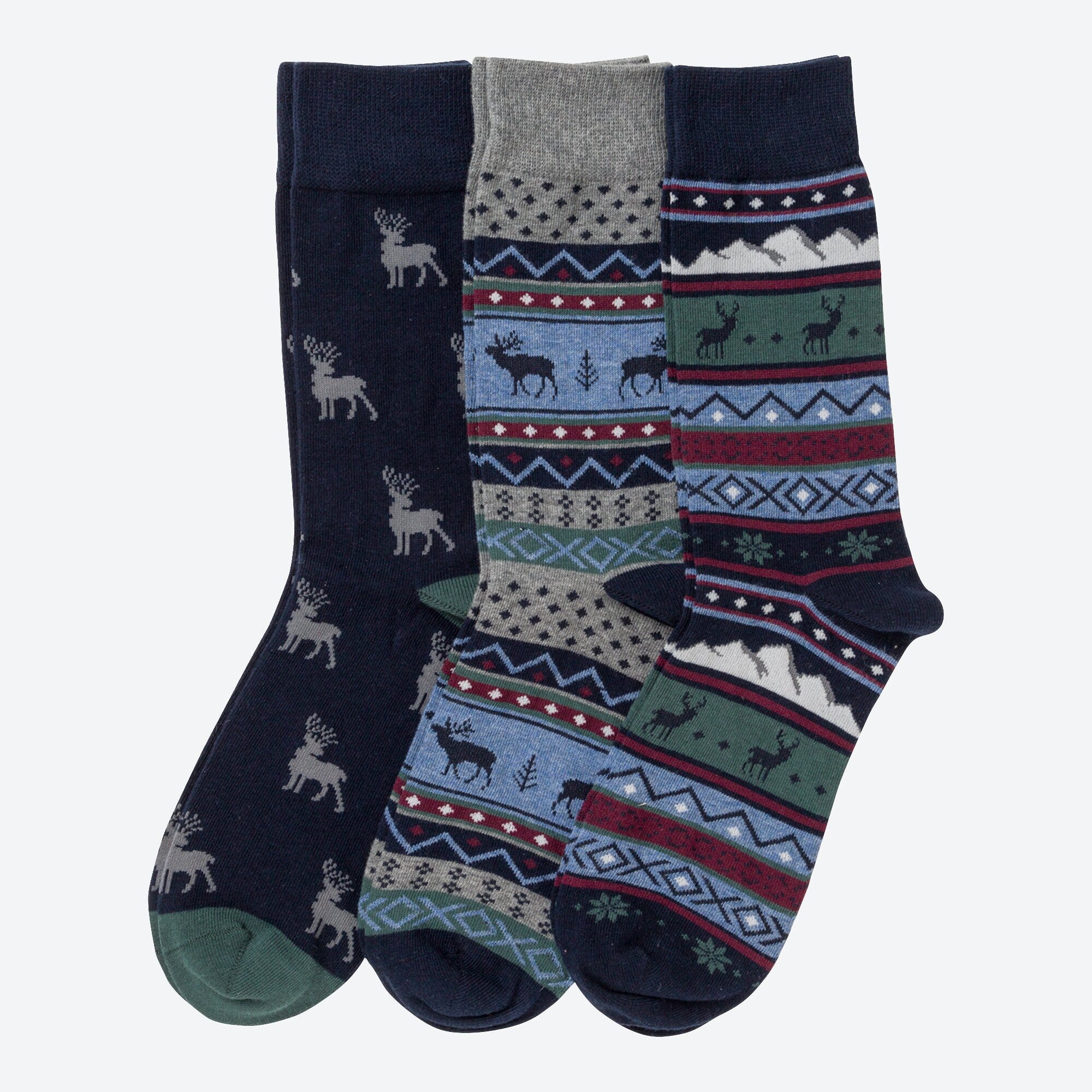 Herren-Socken mit Winter-Design, 3er-Pack