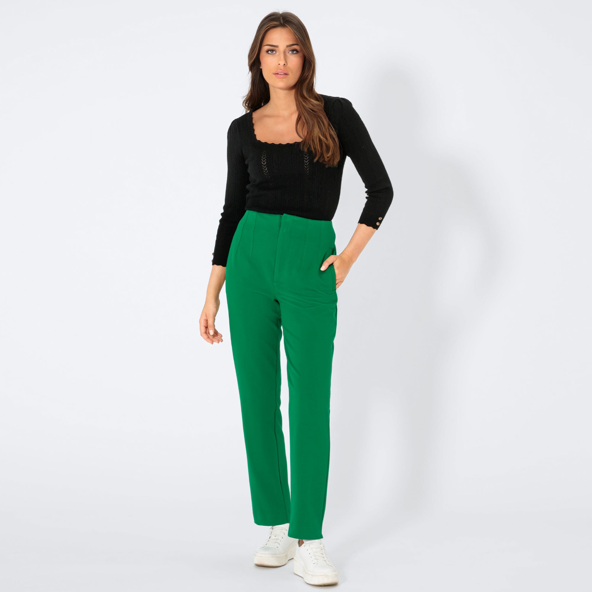 Damen-Stoffhose mit Reißverschluss