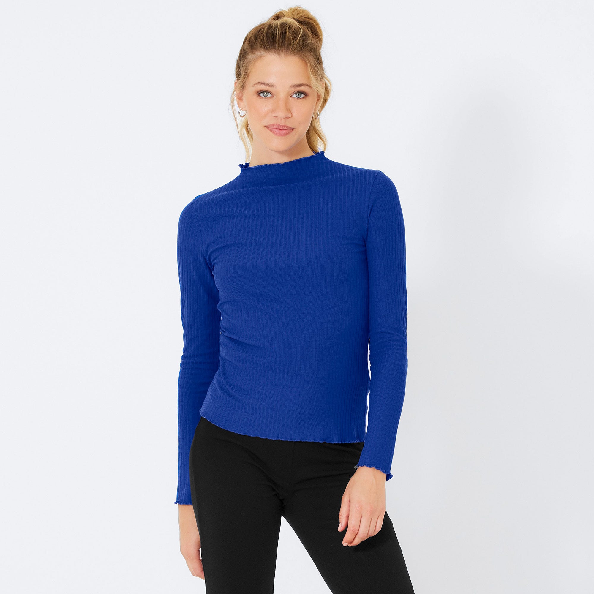 Damen-Shirt mit Ripp-Muster